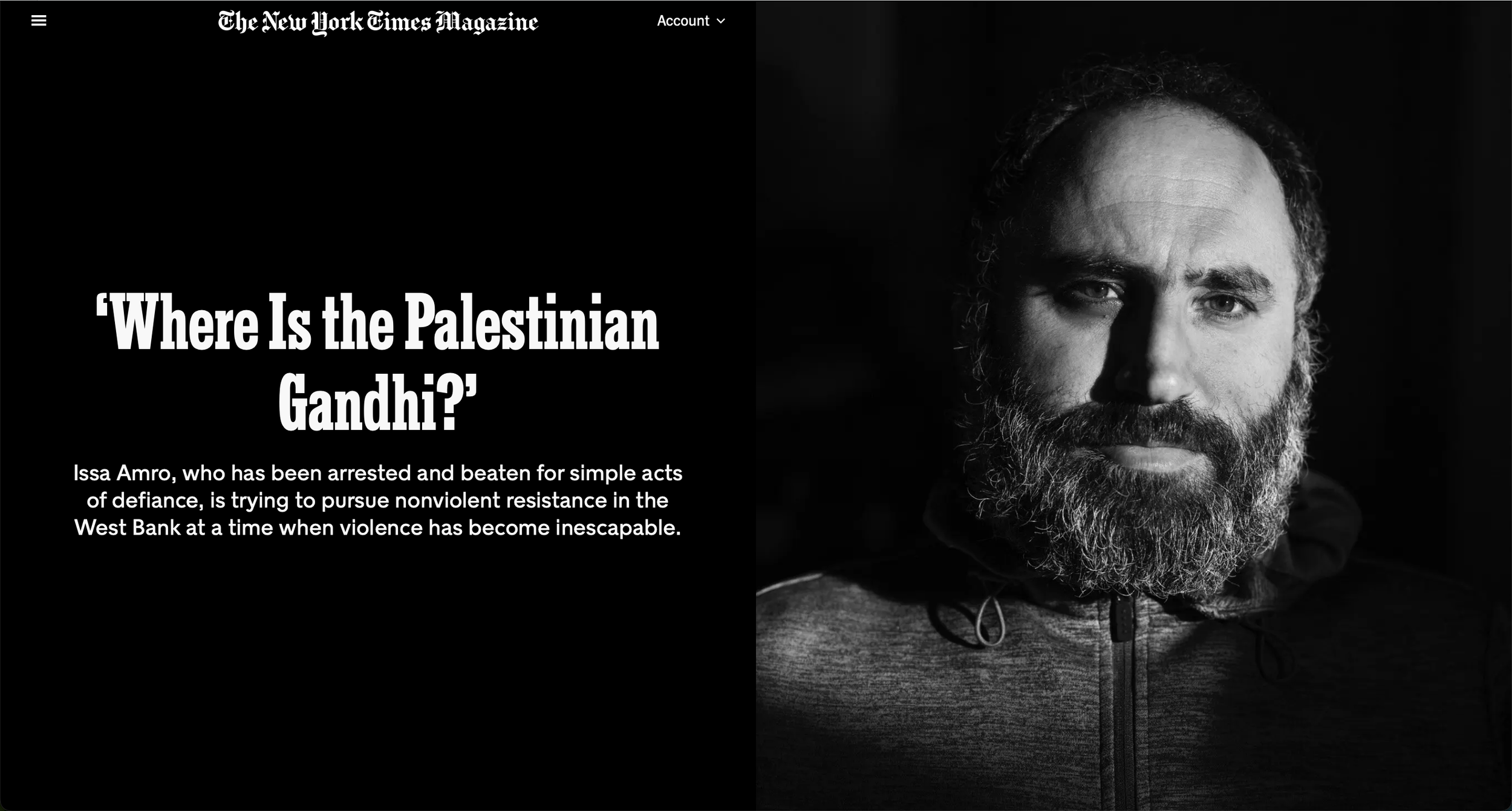 Where is the Palestinian Gandhi – New York Times Magazine