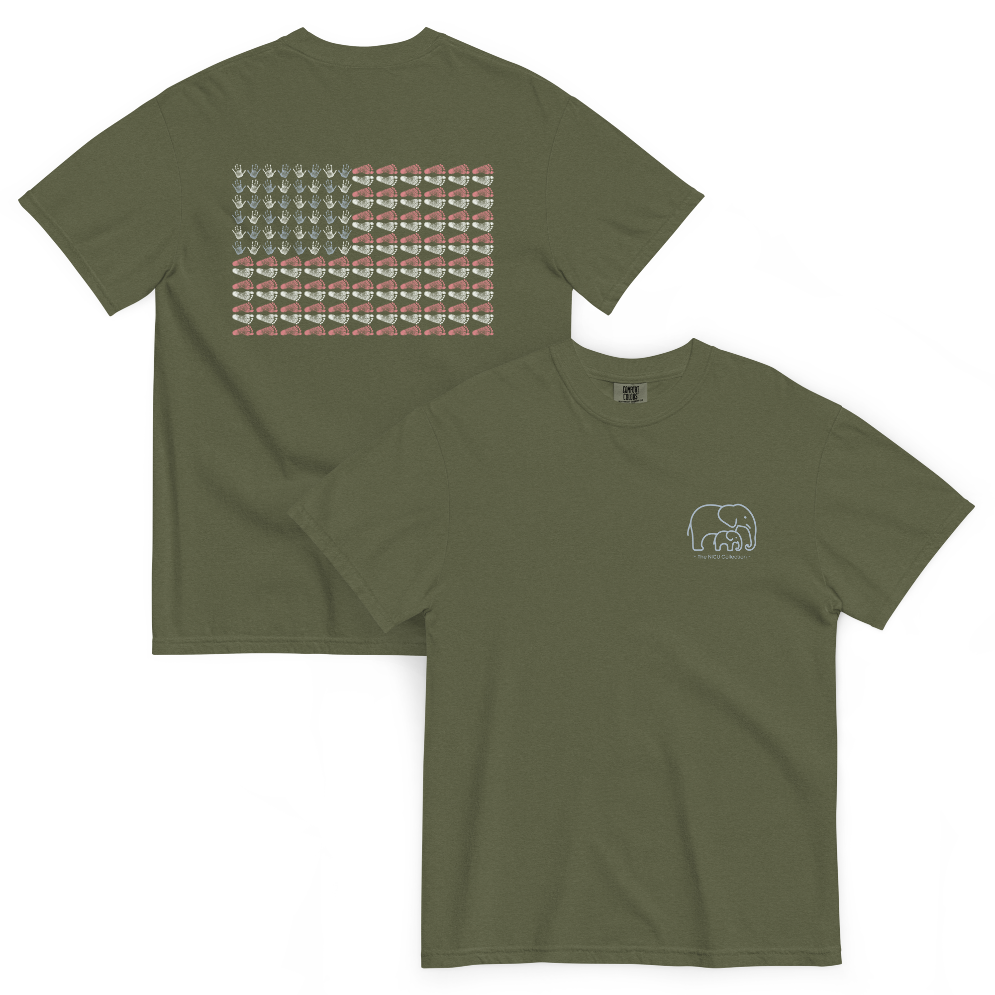 Hemp Tiny Hands Tiny Feet Big Courage NICU T-shirt color option
