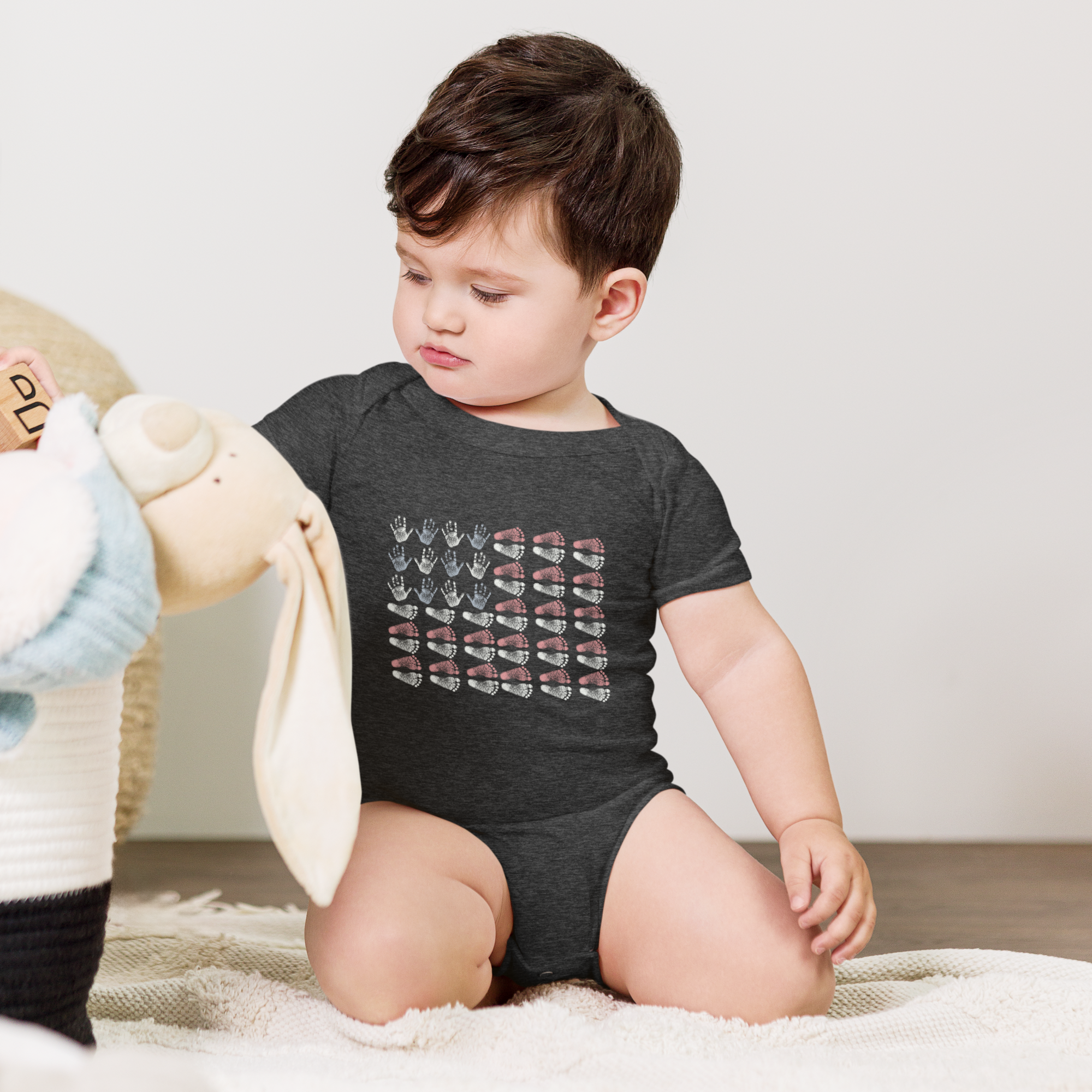baby-short-sleeve-one-piece-dark-grey-heather-front-6a3454070d614.png