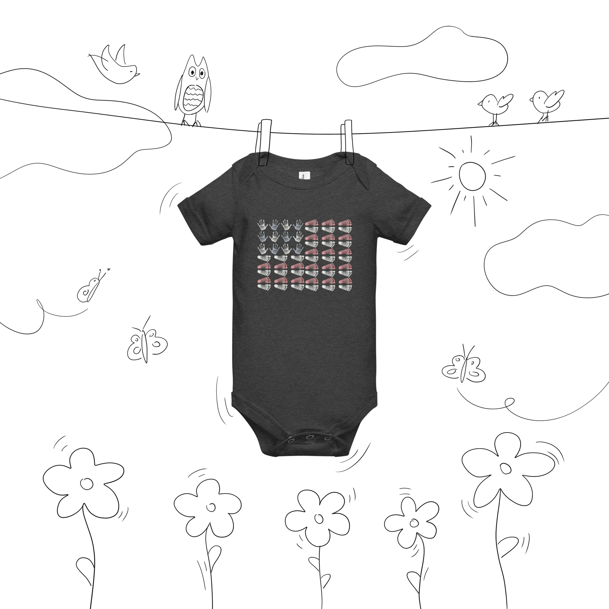 Tiny Hands, Tiny Feet, Big Courage NICU Baby Bodysuit