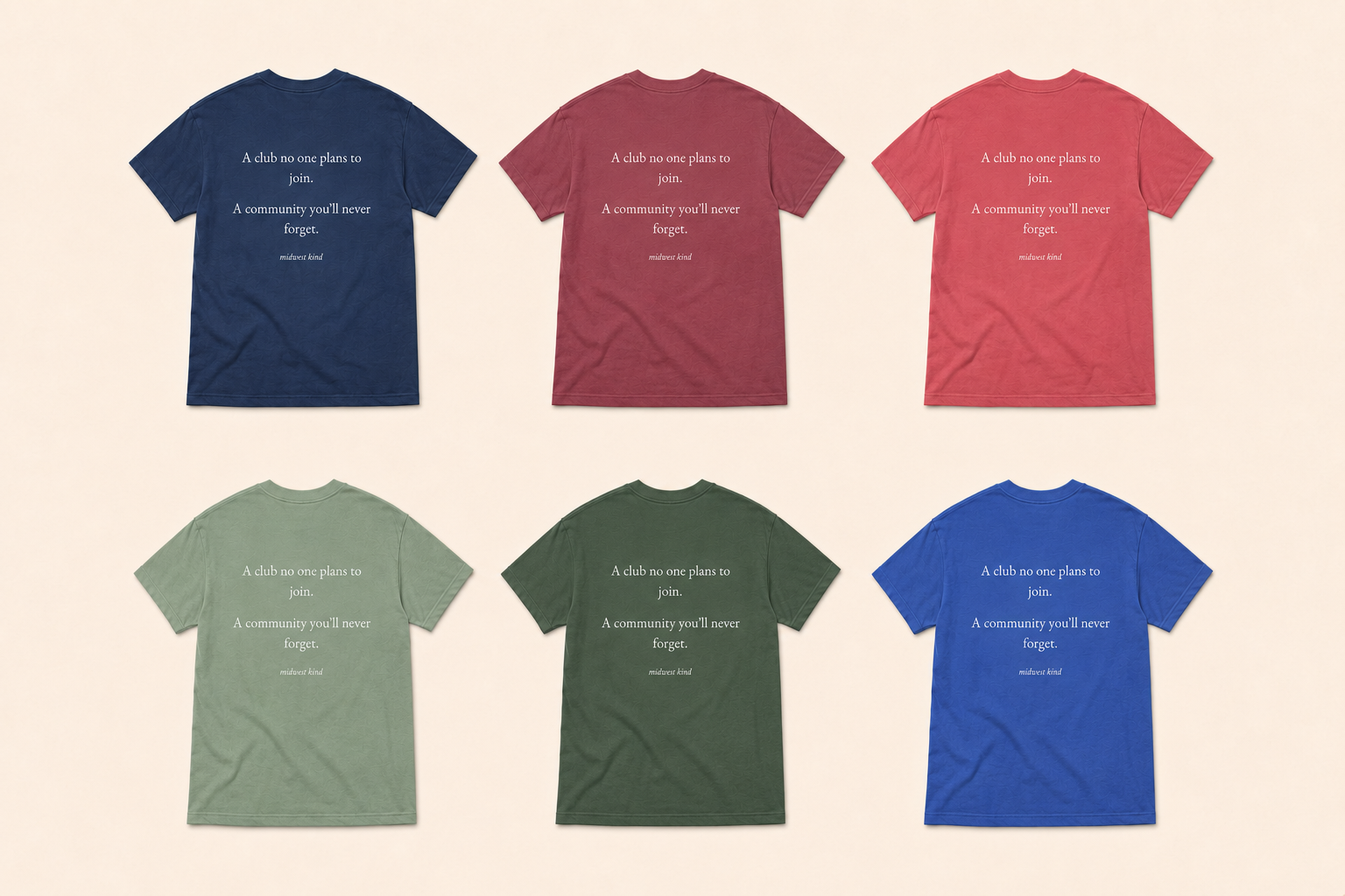Six available NICU Mom Club shirt colors displayed with the back design in two rows.