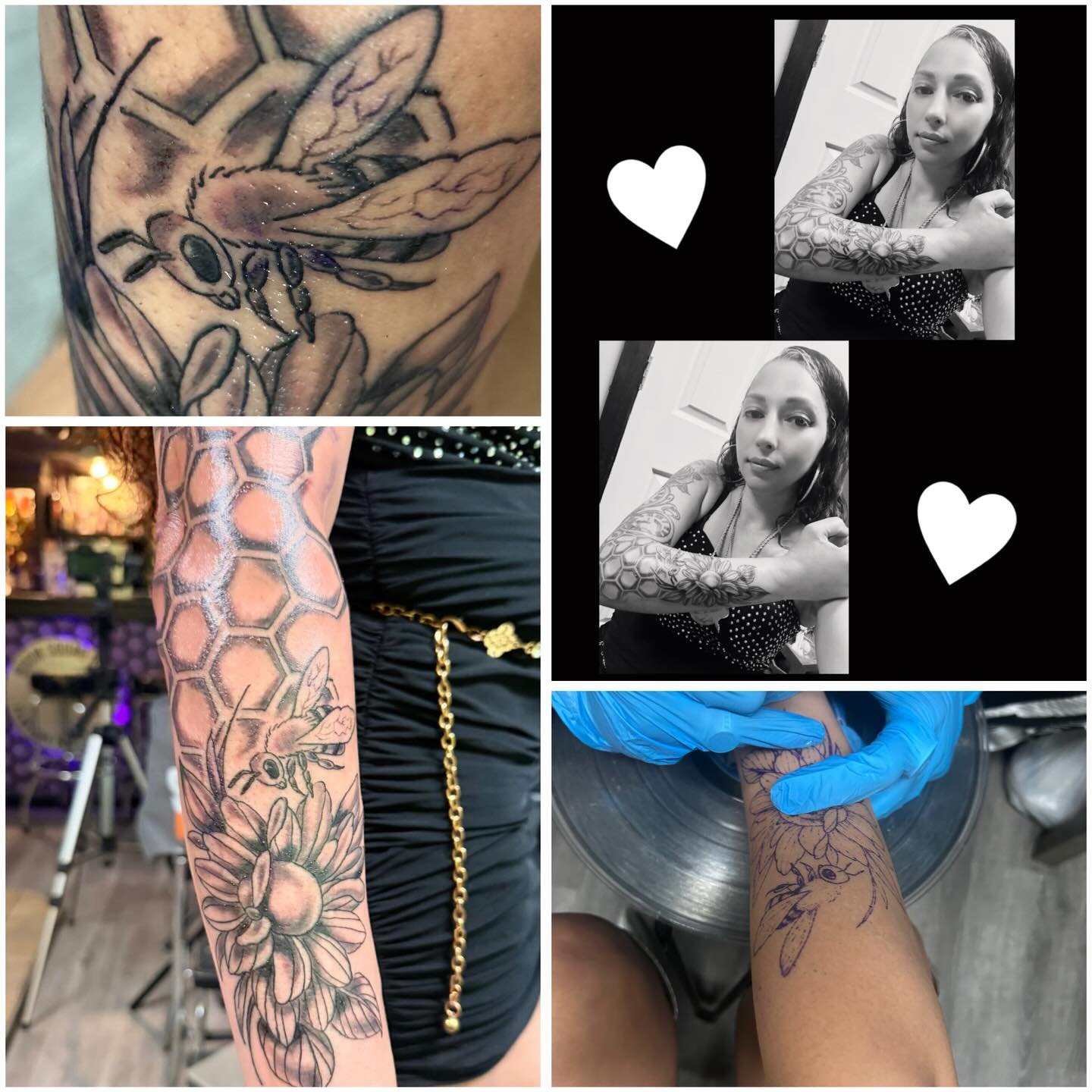 Finally got my bee 🐝 tattoo which is a tribute to my mother. For those who had the blessed opportunity to know my mom know she also had a bee tattoo, she collected pictures of bees and was connected with them since growing up, then it turned out she