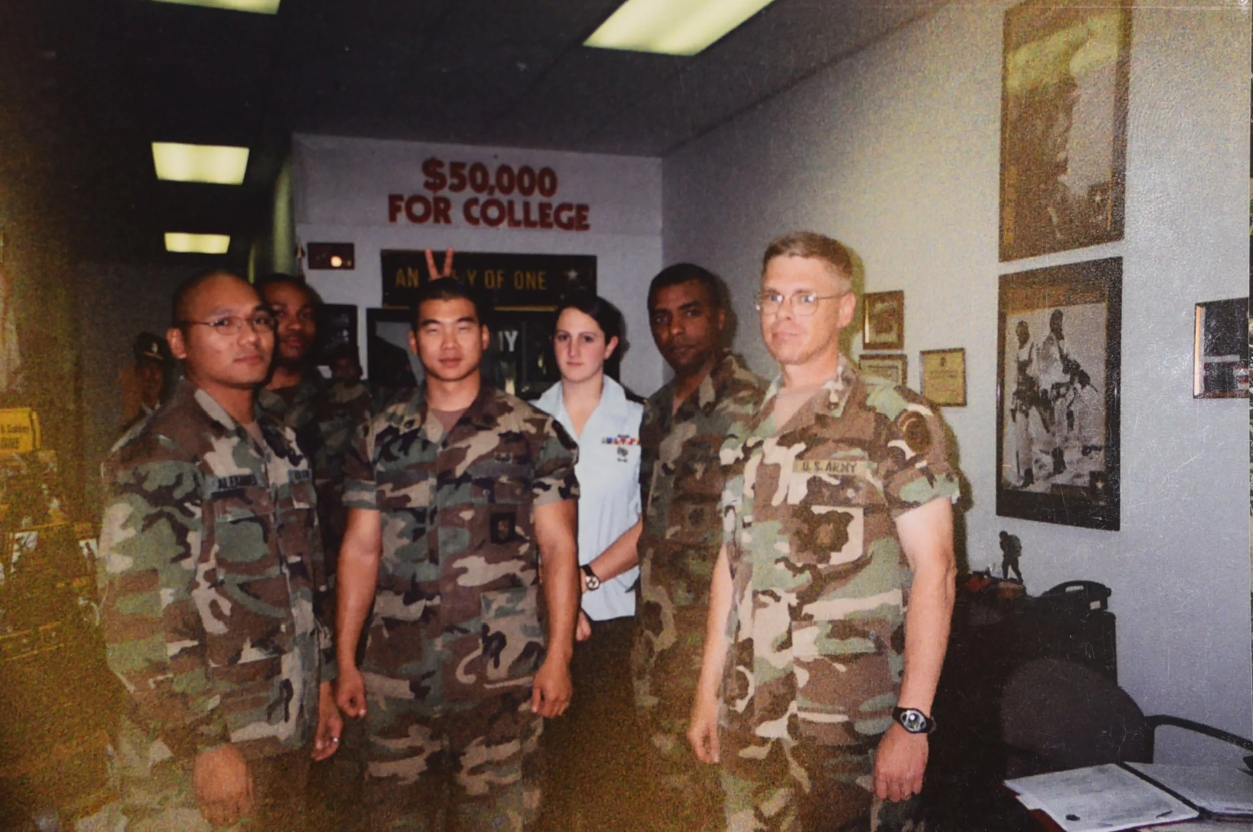 Samantha Juan with fellow U.S. Army personnel at a military recruiting event in California.
