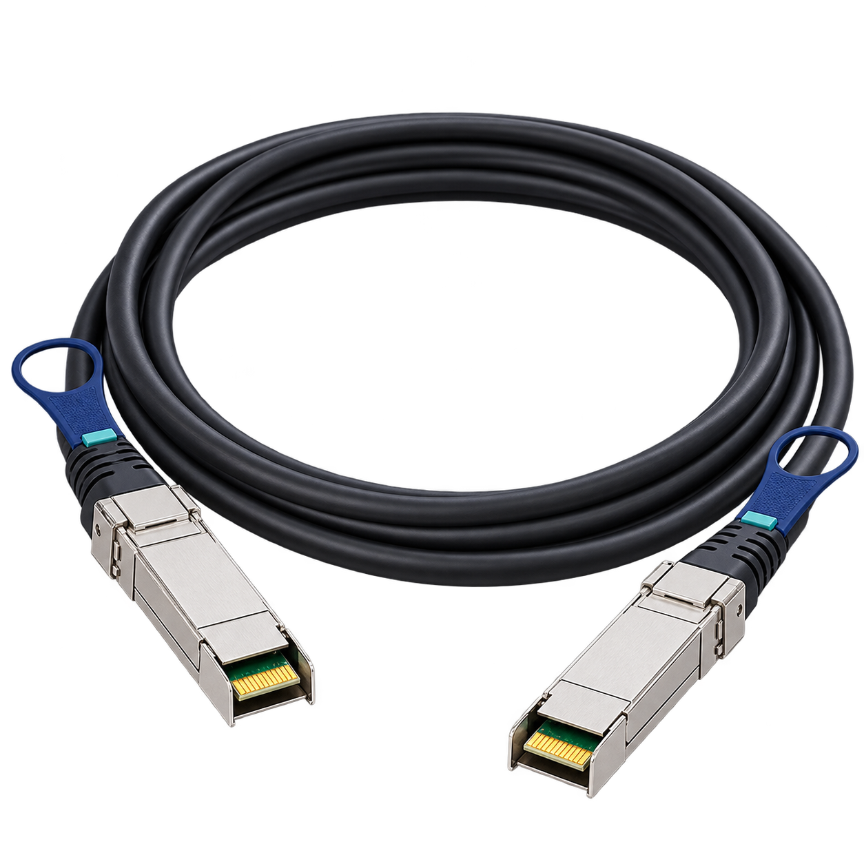 Illustrative direct attach copper cable with two silver connectors