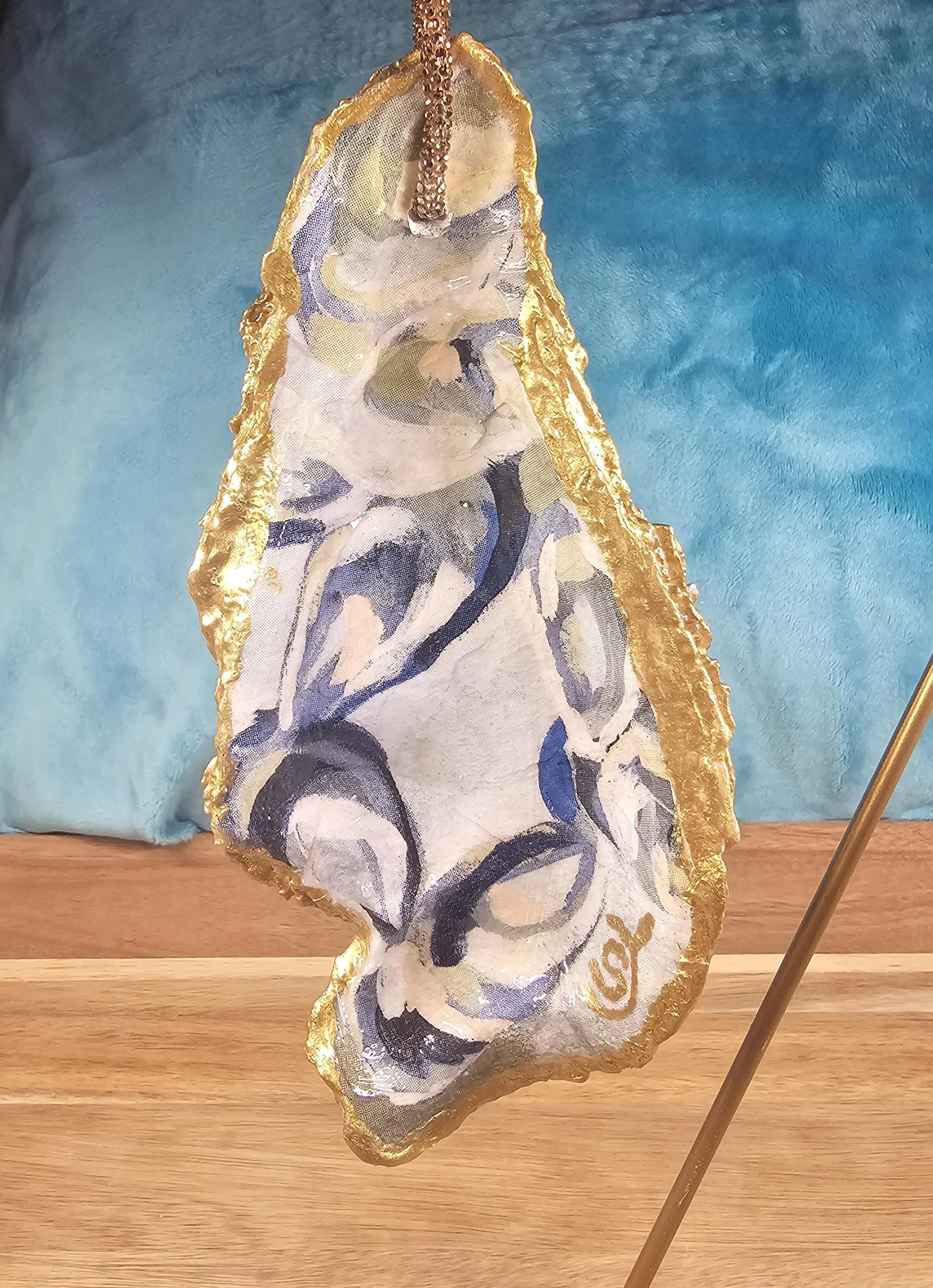 Large Oyster Shell with stand Oyster Shells on Oyster Closeup.jpg