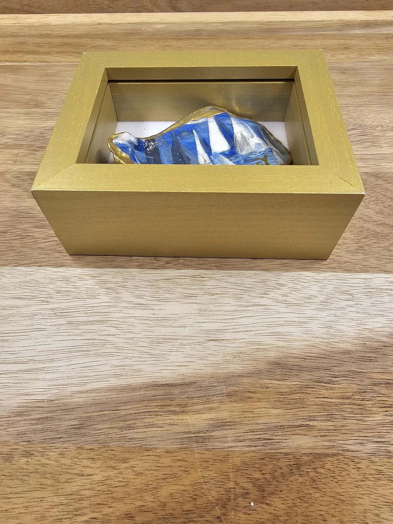 Small Shadow Box Gold with Sail Boats Side View.jpg