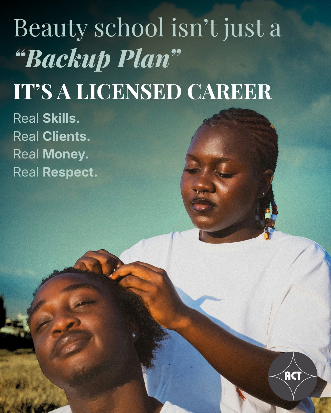 Beauty school isn't a "backup plan." It's a licensed career. 💈✂️💅

Real skills. Real clients. Real money. Real respect.

Yeah, it takes training. It takes practice. You still have to pass your state board exam &mdash; no shortcuts, no eas