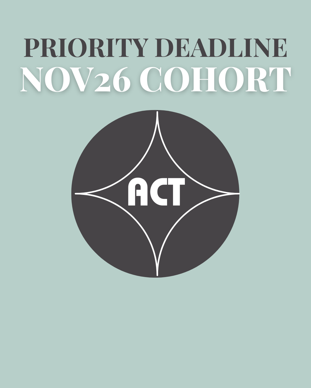 Priority Deadline NOV26 Cohort