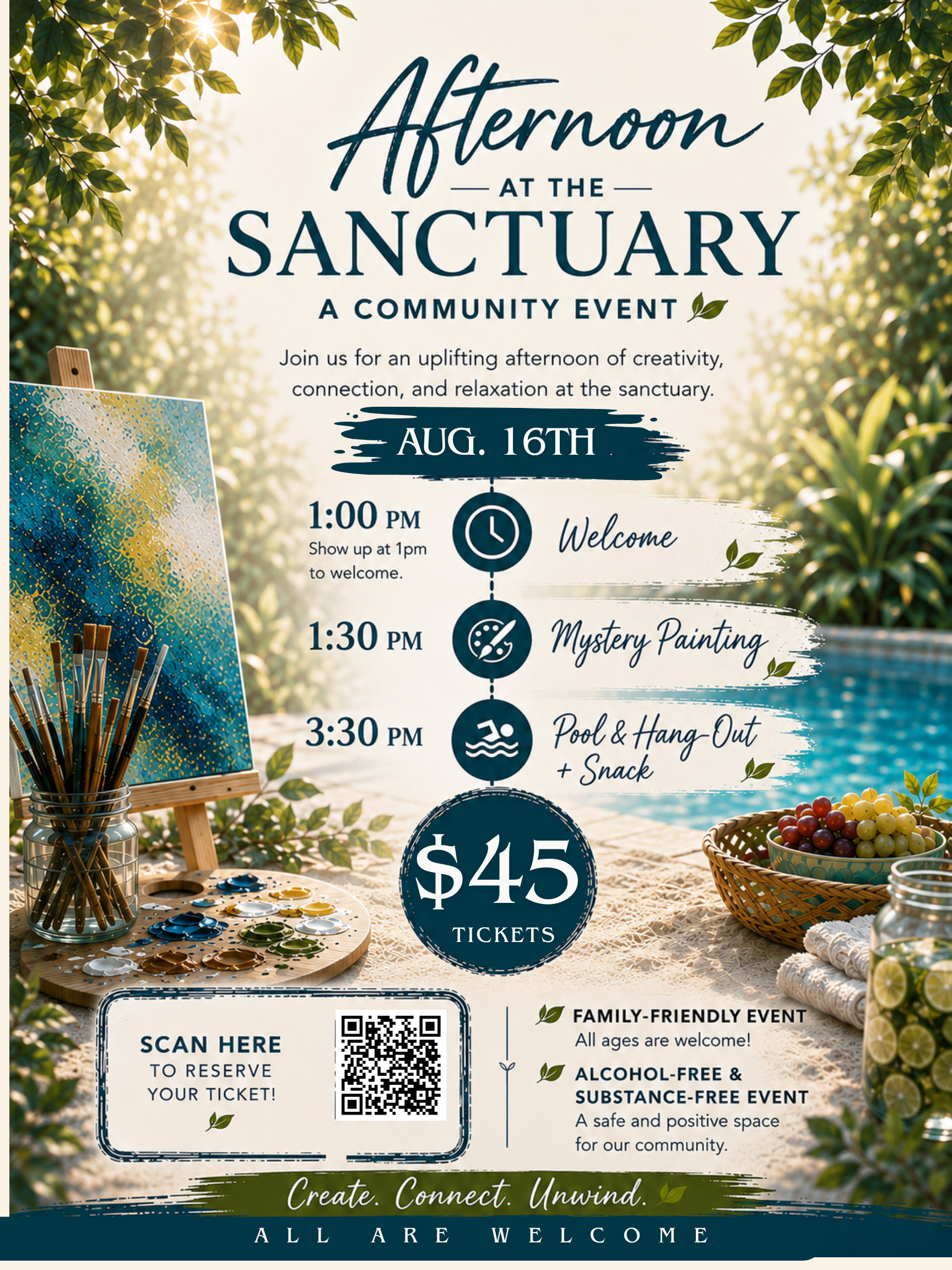 Mystery Paint & Pool: Afternoon at the Sanctuary