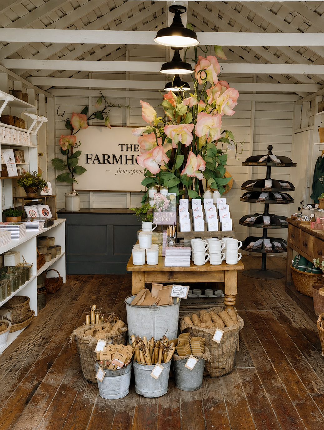 Custom sign with raised letters, oversized sweet pea flowers | Fabricator | The Farmhouse Flower Farm, Washington 