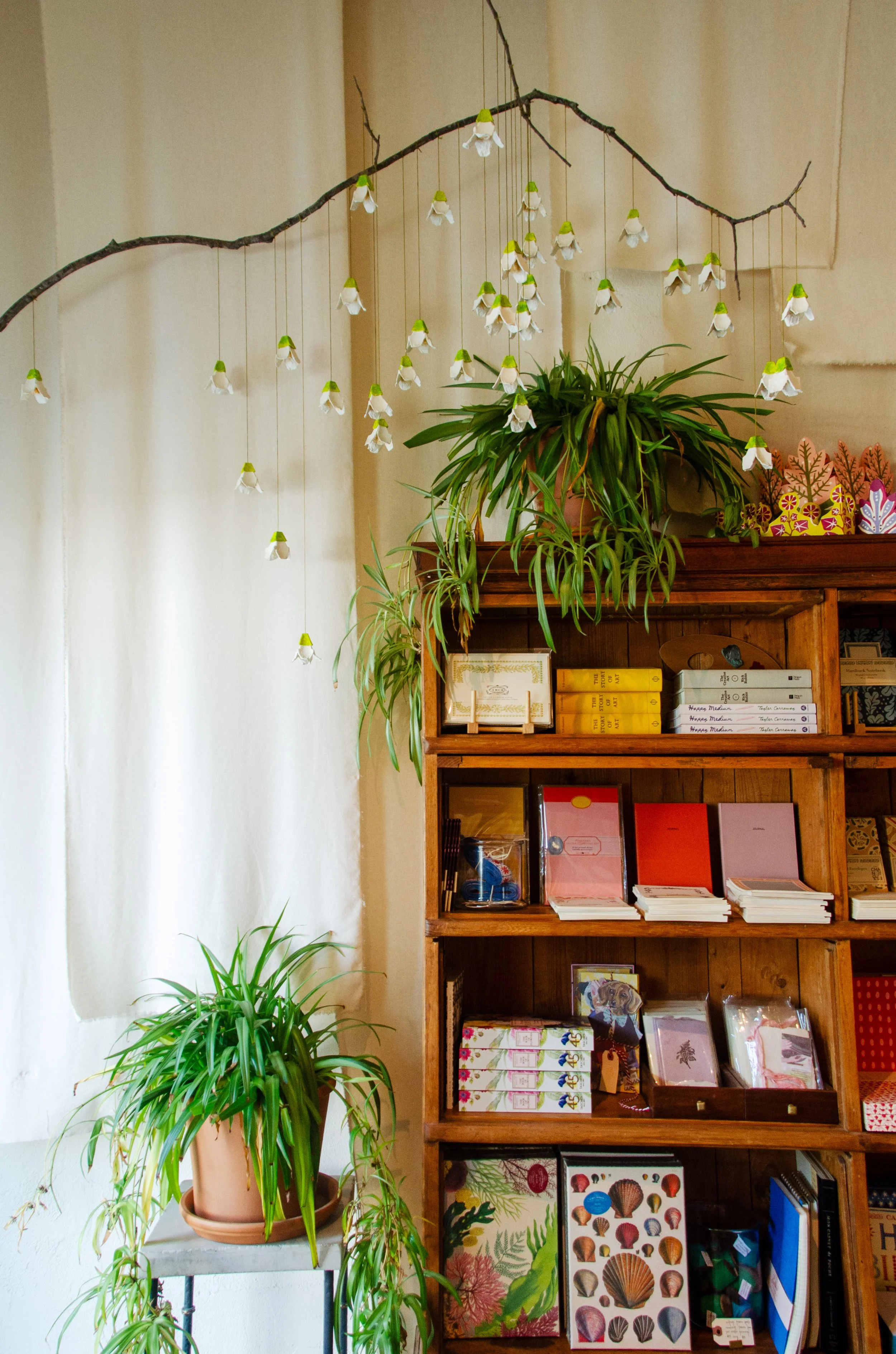 Egg carton flower installation | Designer, fabricator, installer | The Carpenter's Daughter Waco