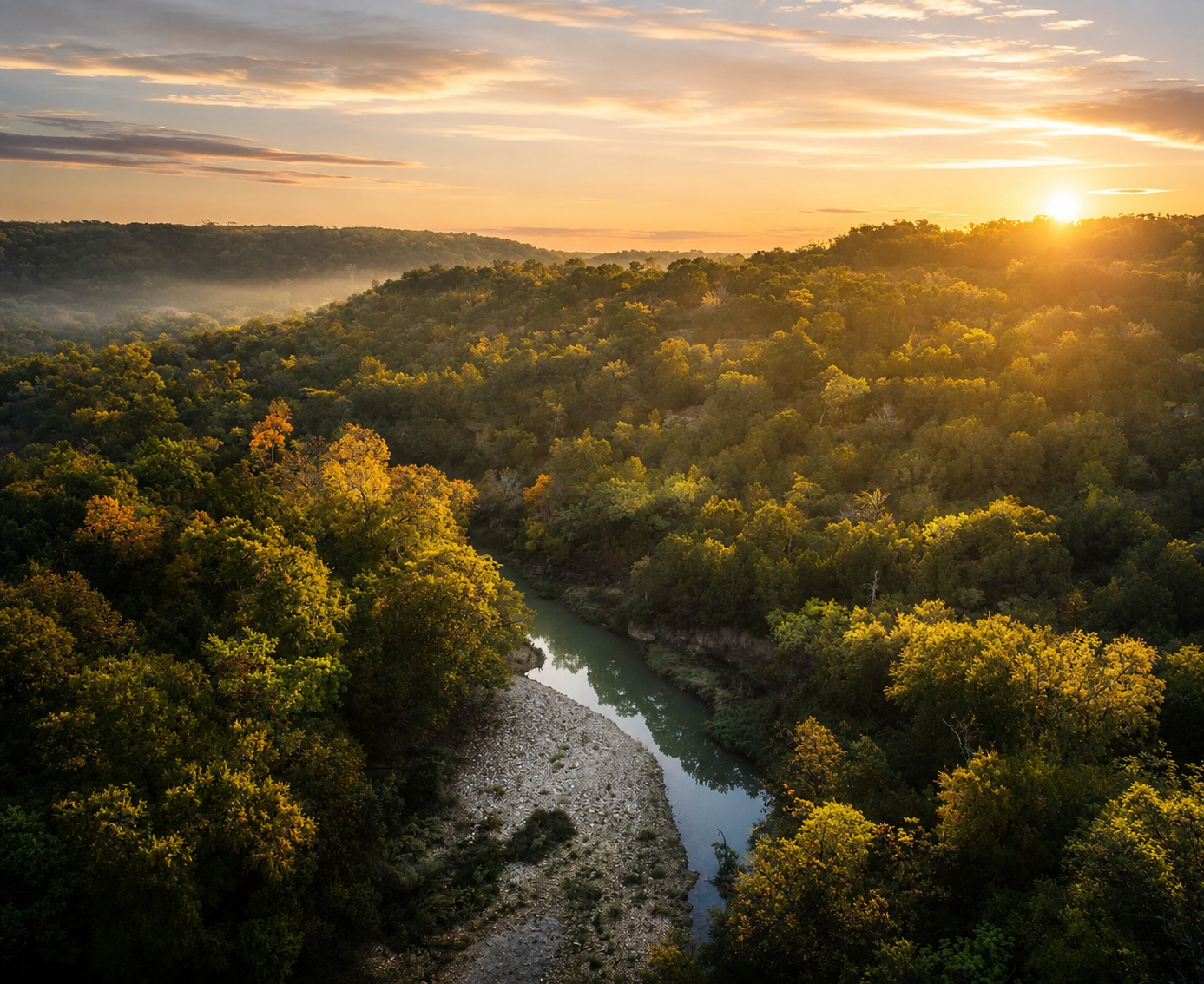 Scenic view of Palo Pinto Mountains State Park in North Texas, featuring rugged hills, native grassland, and expansive Texas countryside near Mirador hobbit inspired retreat stays.
