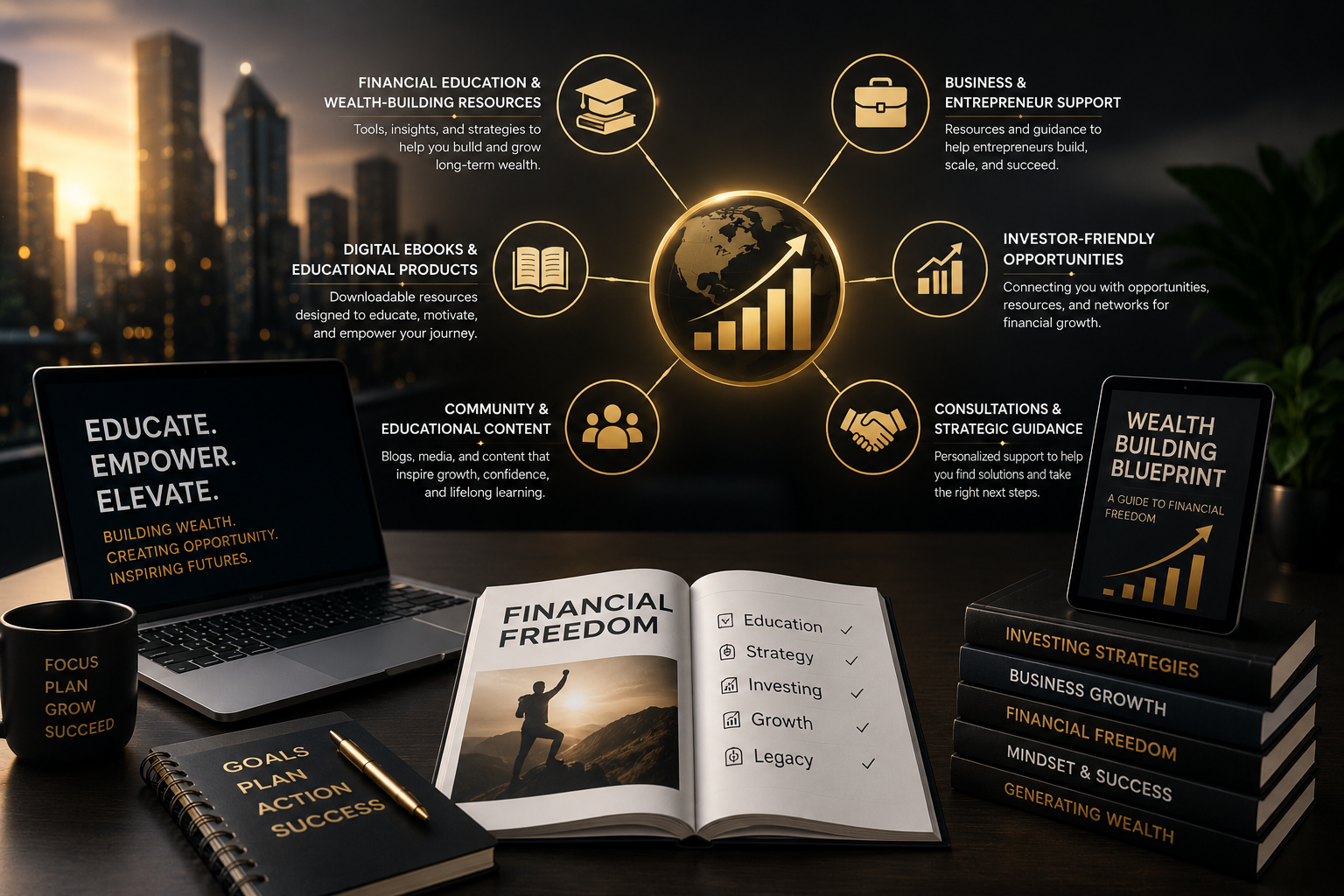 Financial education, business support, funding resources, and investor opportunities through The Investor-Friendly Network.