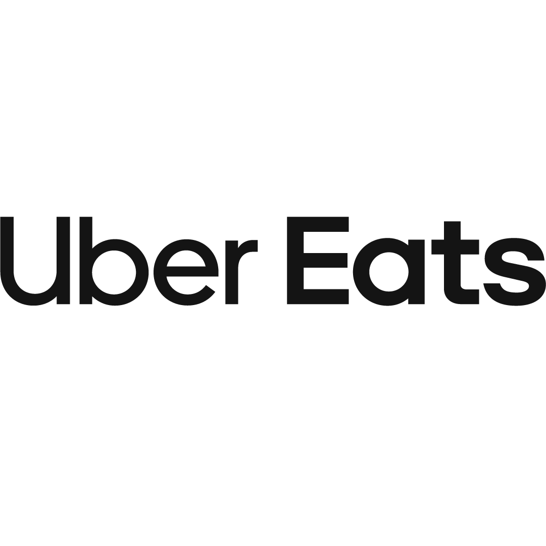 Uber Eats logo with a black background
