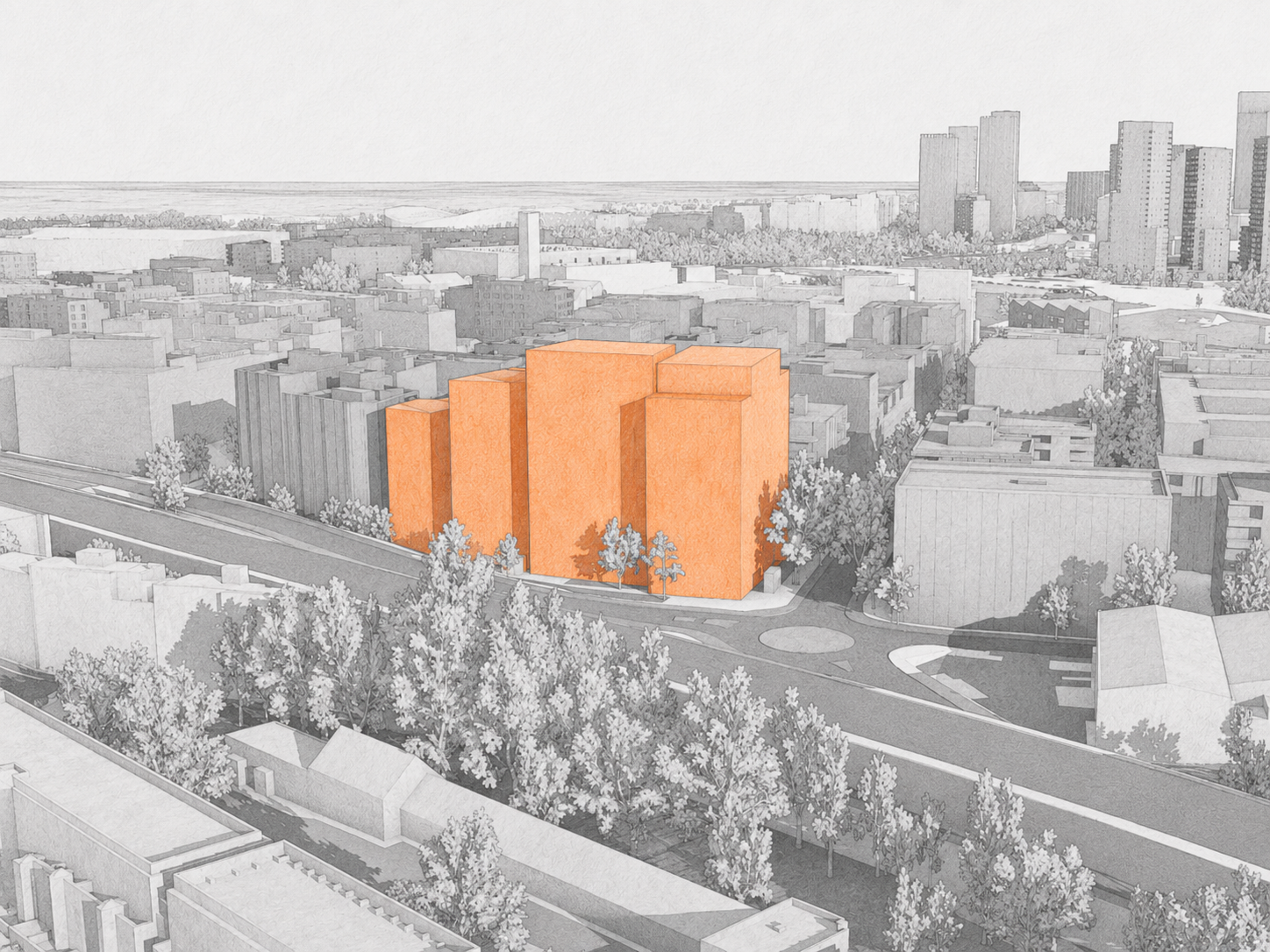 These images are residents’ illustrations based on the publicly available planning application documents and our understanding of the local area.

They are not official applicant images or verified technical drawings, but are intended to help explain