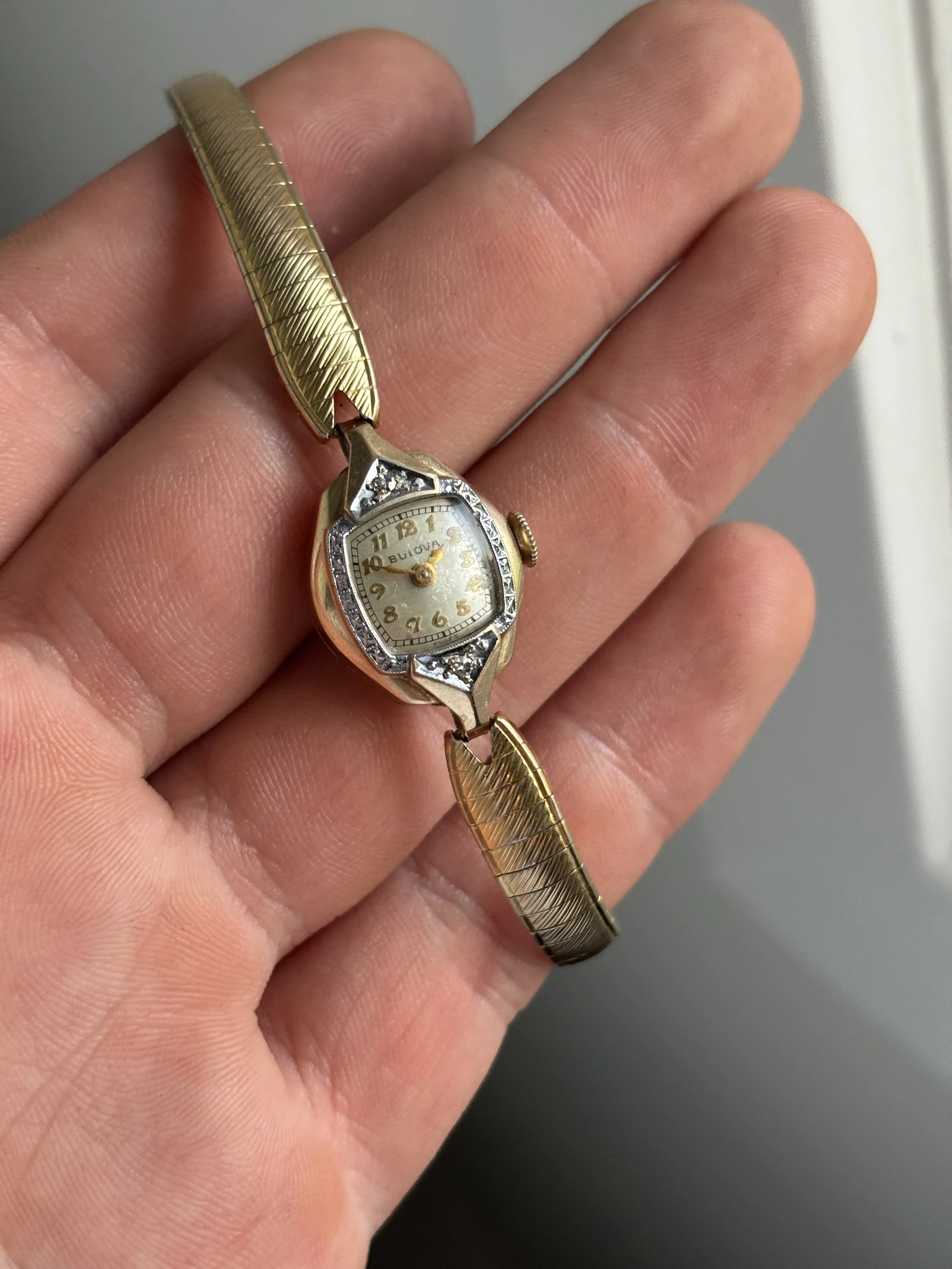 1947 Diamond Accented Bulova Cocktail Watch