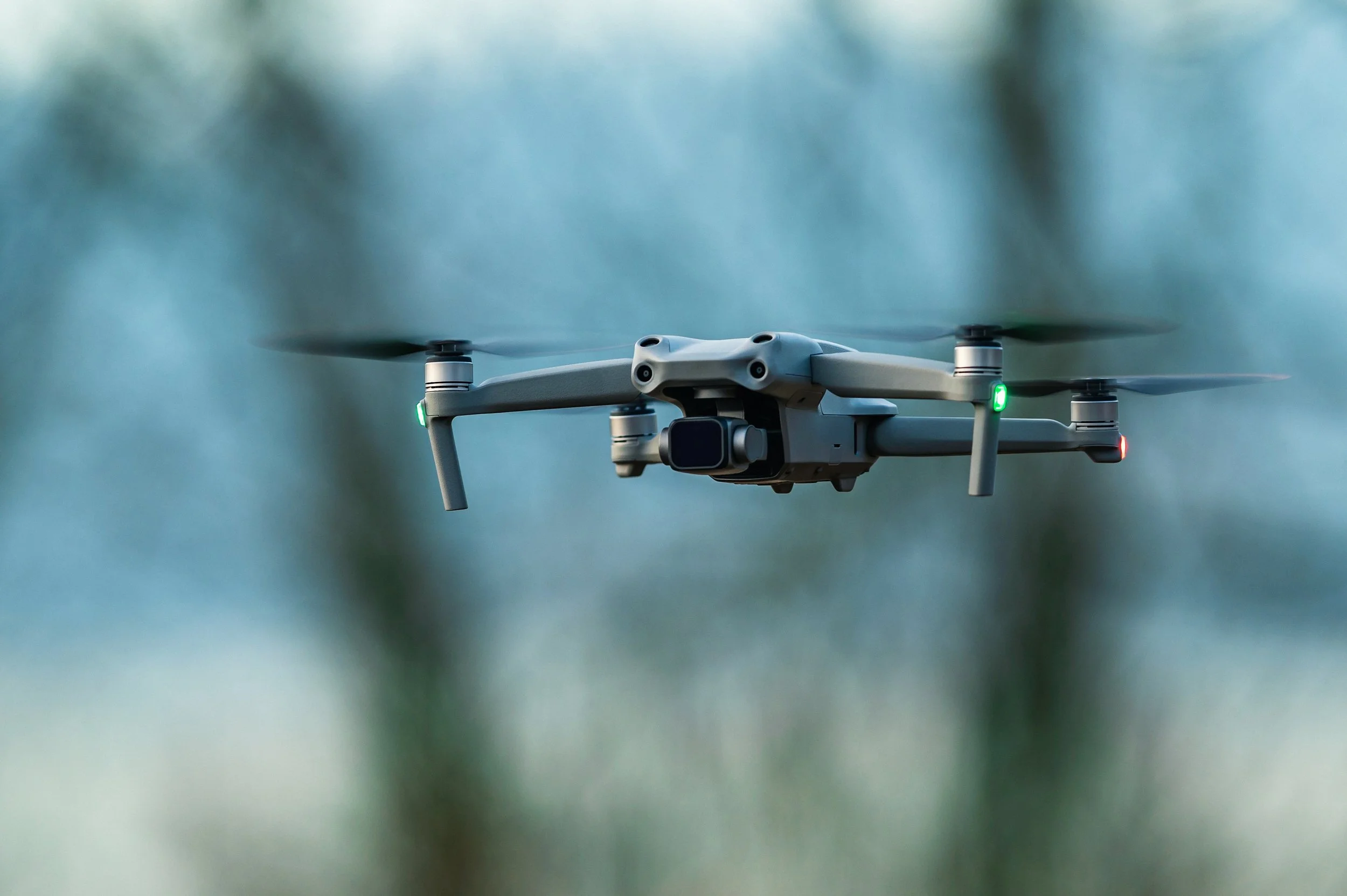 Closeup of drone in flight