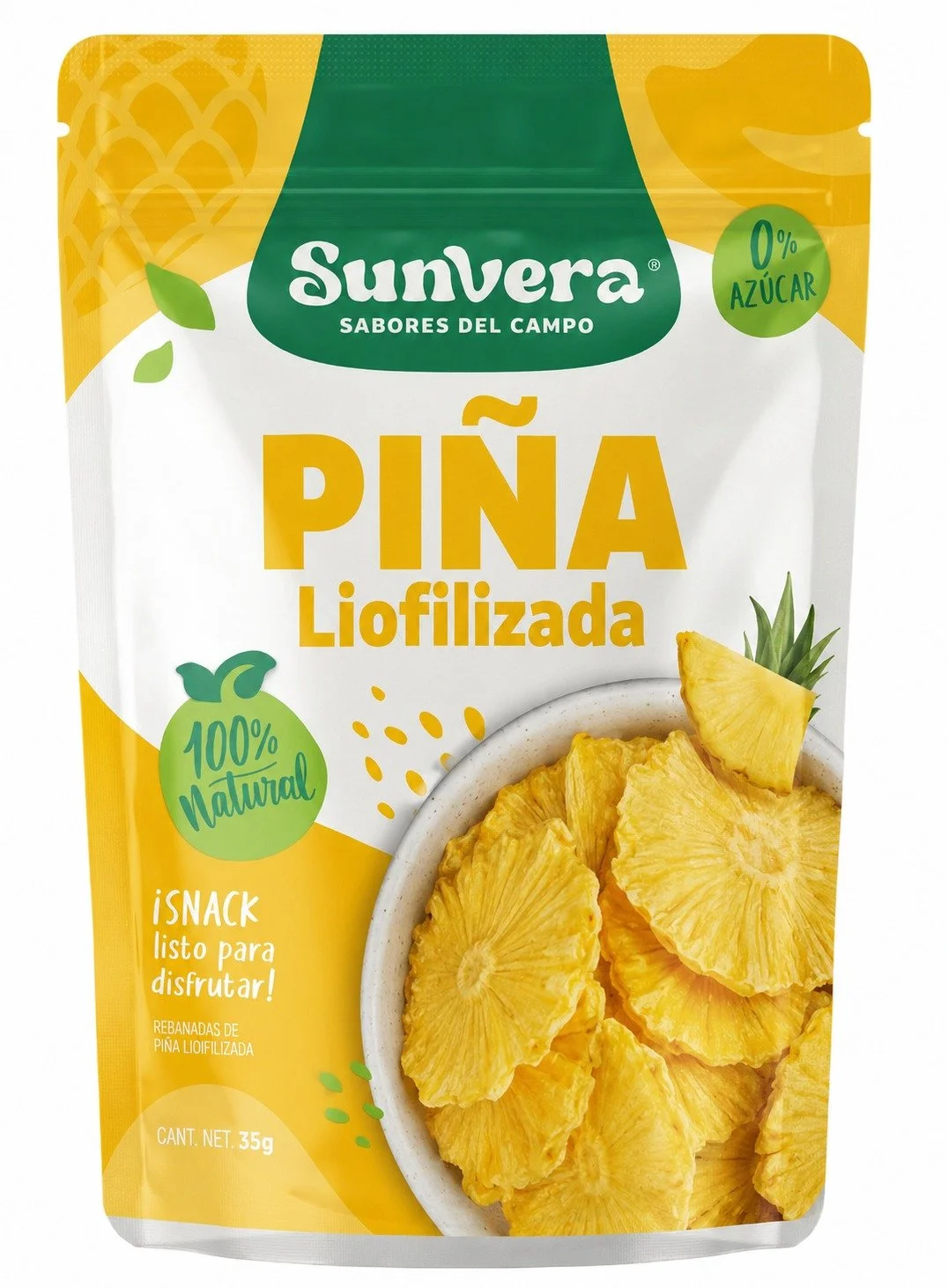 Piña liofilizada