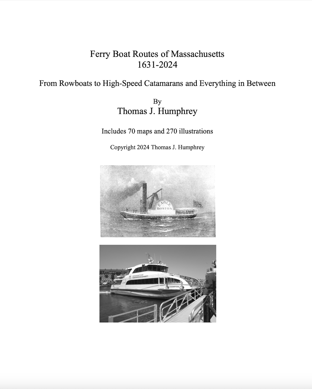 Ferry Boat Routes of Massachusetts 1631-2024