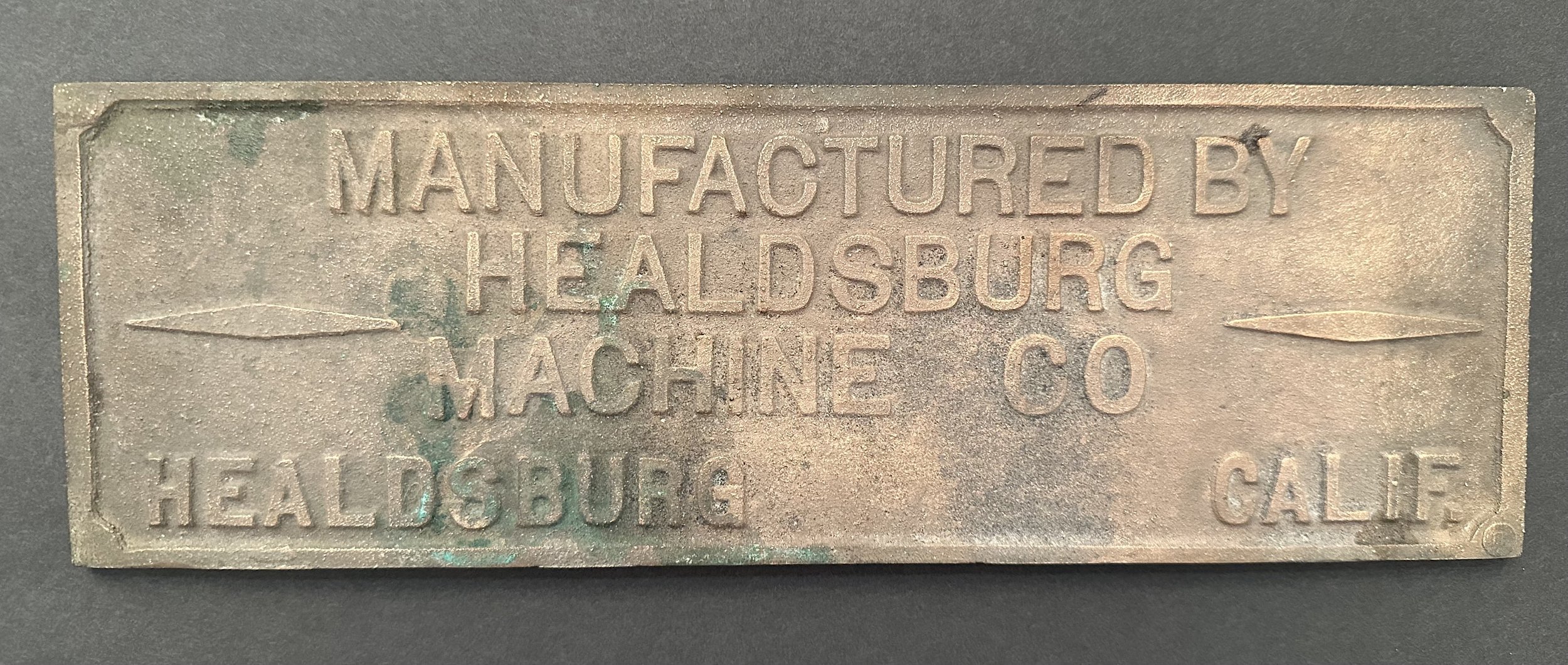 Healdsburg Machine Co. Plaque