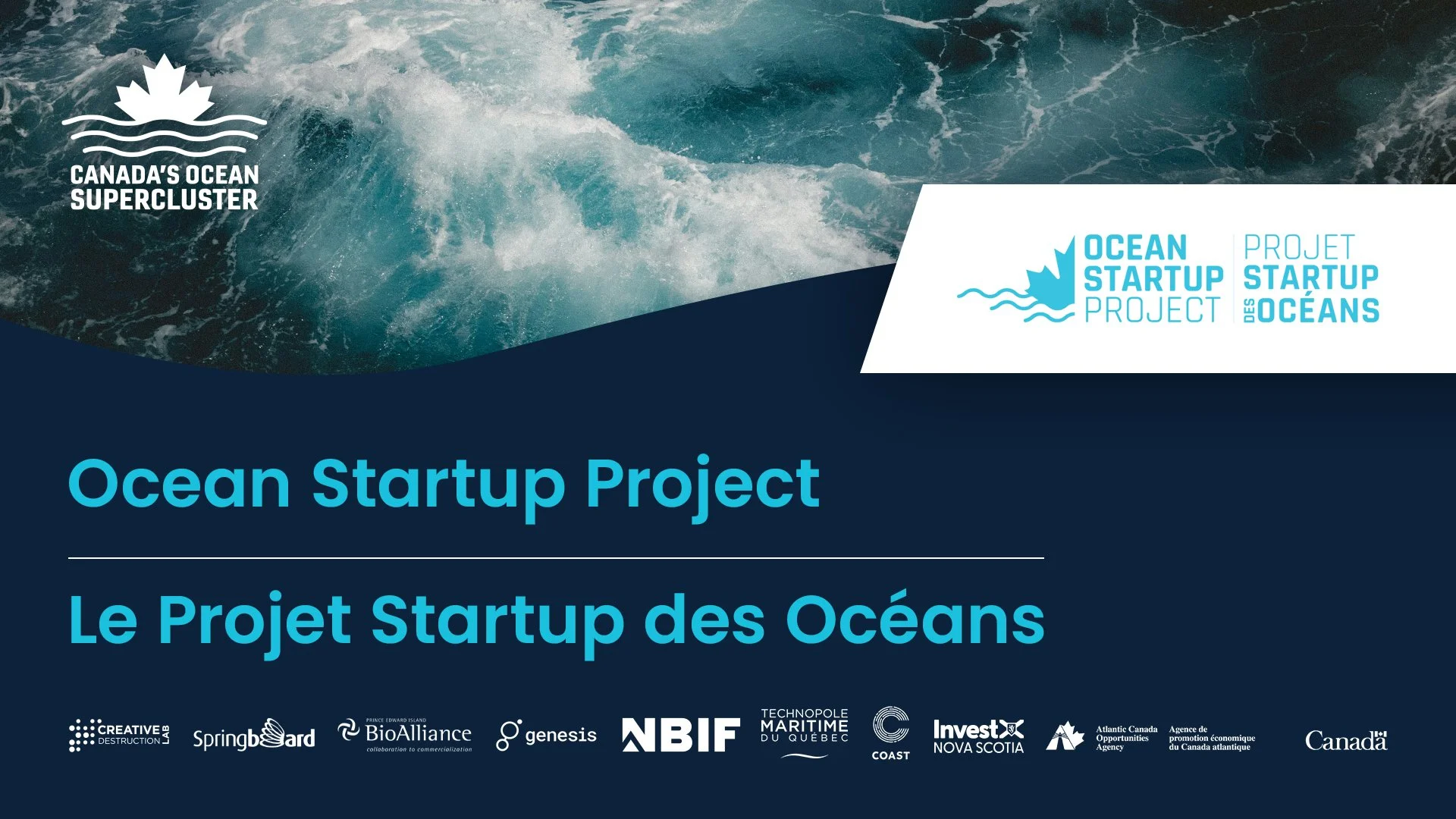 La Supergrappe Océan du Canada a révélé aujourd'hui la Phase 3 du Projet Startup Des Océans de 8 millions de dollars