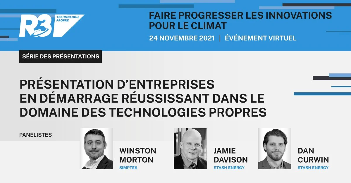 Série de conférences | Présentation d’entreprises en démarrage réussissant dans le domaine des technologies propres       