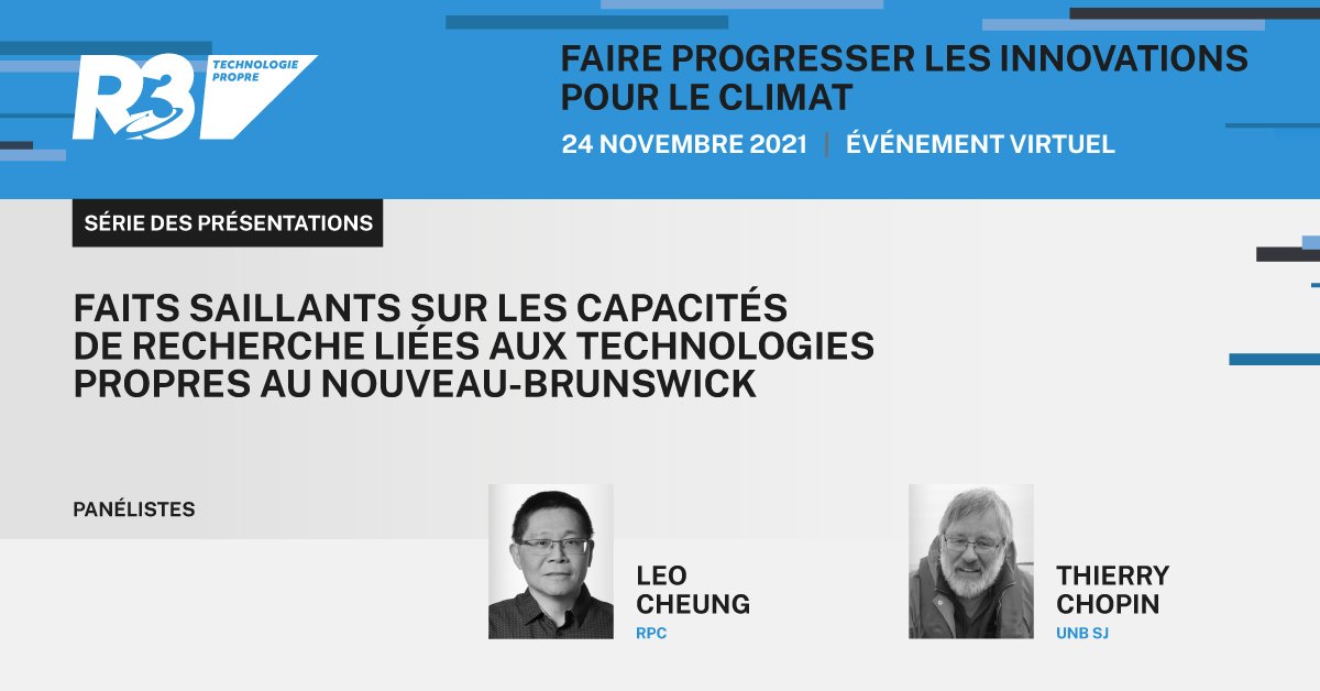 Série de conférences | Faits saillants sur les capacités de recherche liées aux technologies propres au Nouveau-Brunswick        