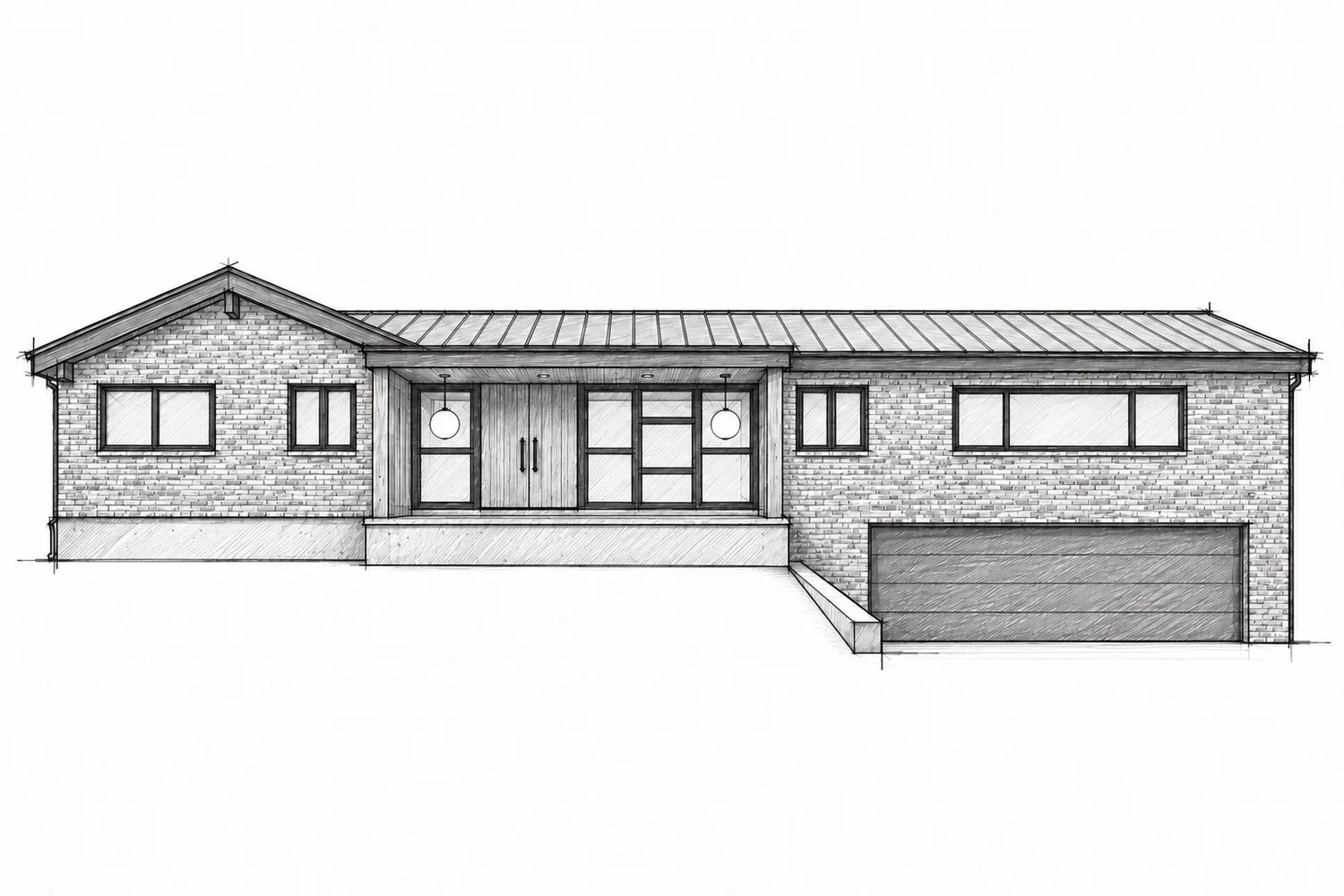 Starlington.2026 proposed exterior drawing, with the garage below.