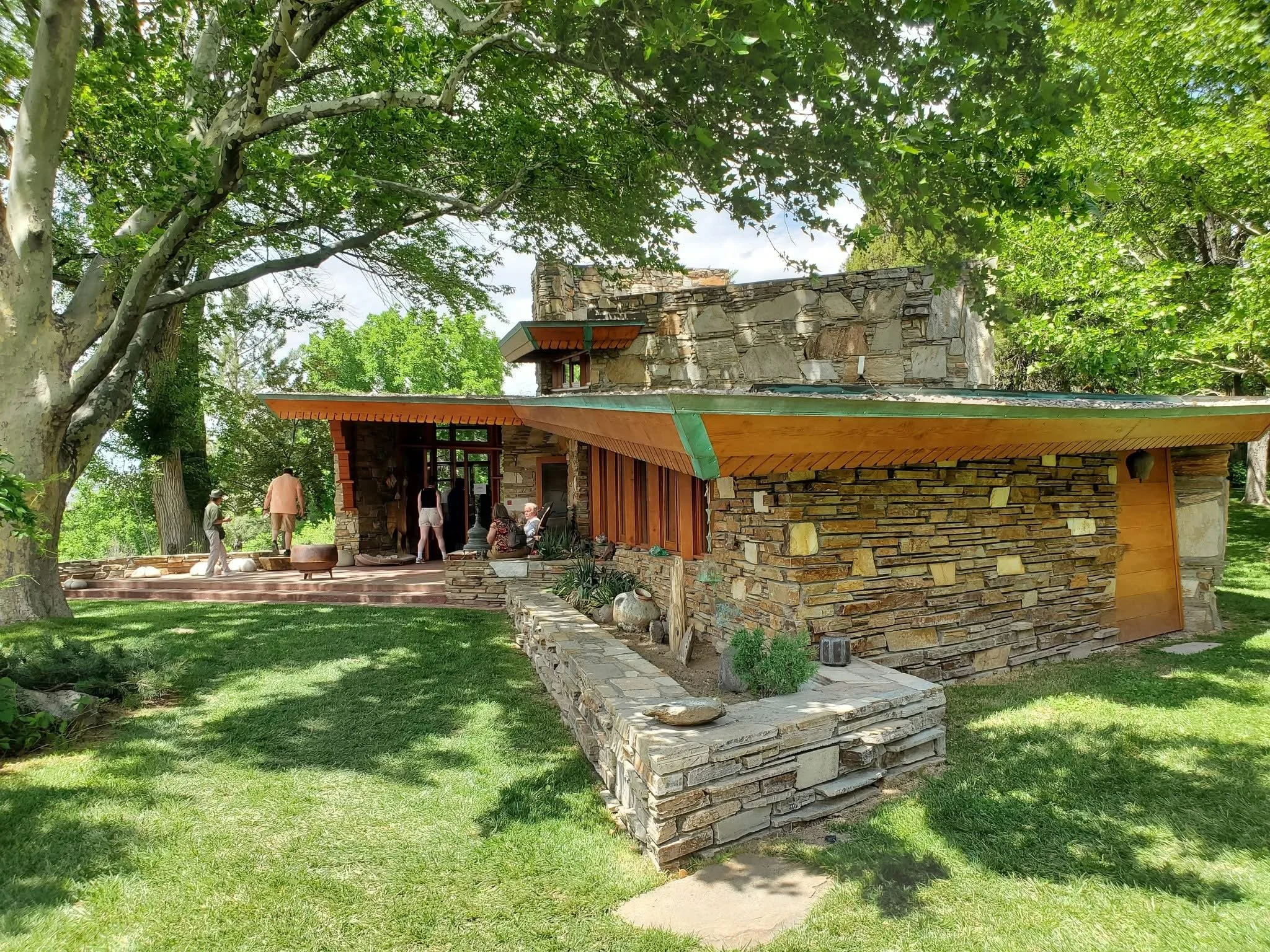 The enclosed carport of Frank Lloyd Wright's Teater's Knoll as altered by Henry Whiting