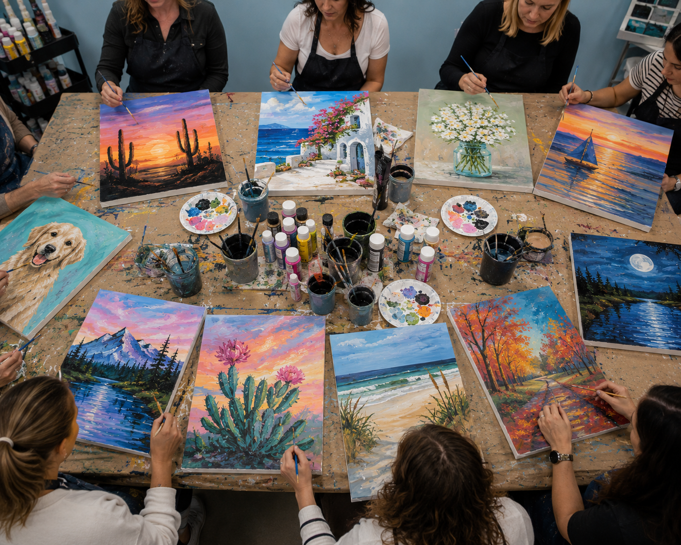 (10 Pack) Large Group Canvas & Easel Experience Pack