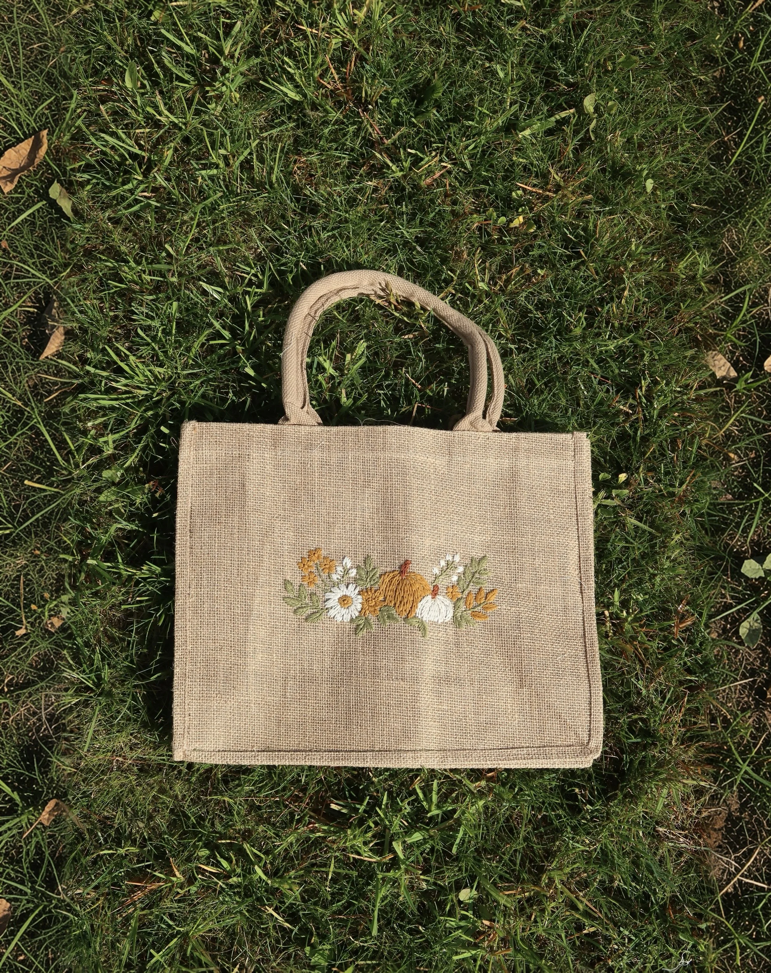 Pumpkin Burlap Bag