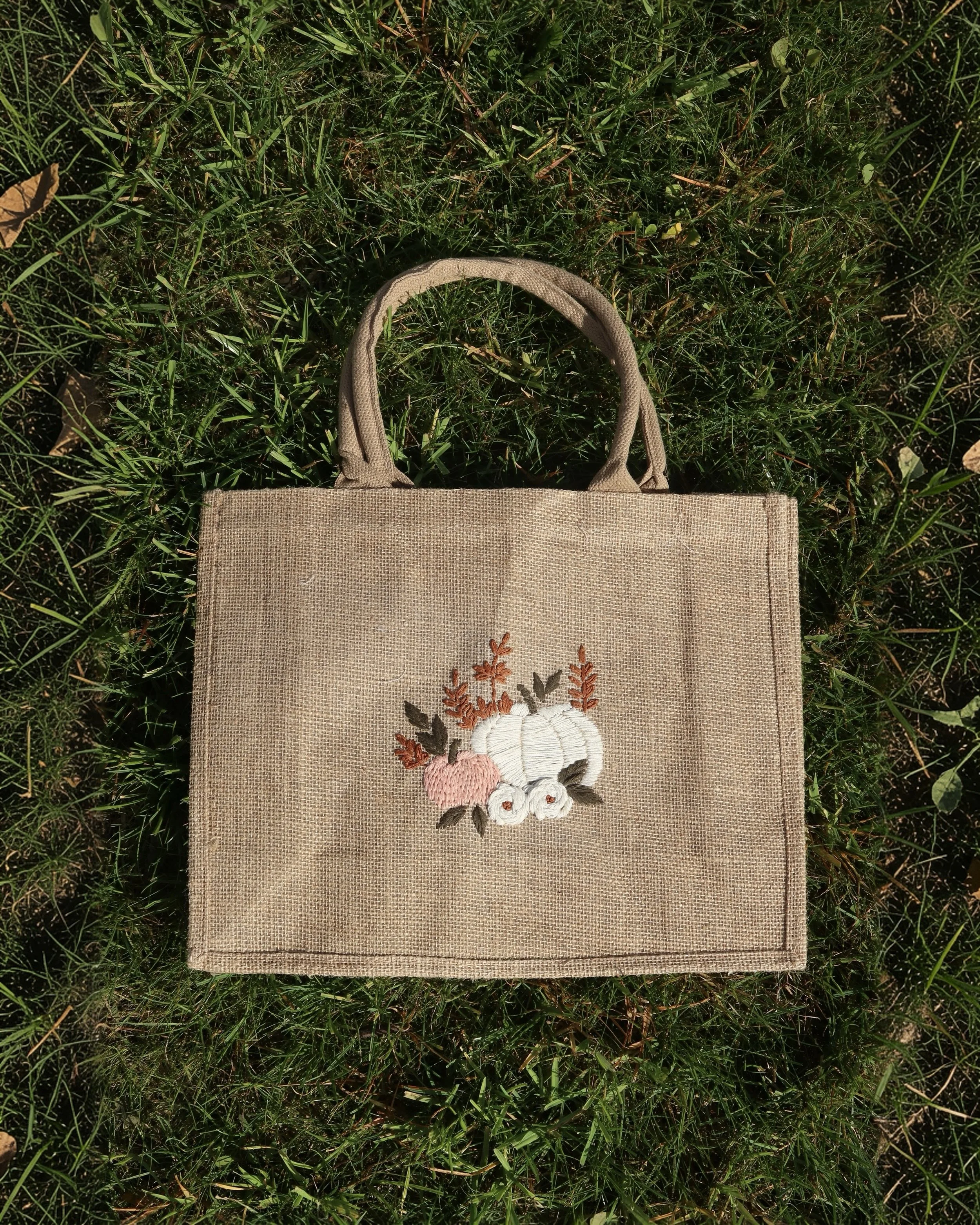 Pumpkin Burlap Bag