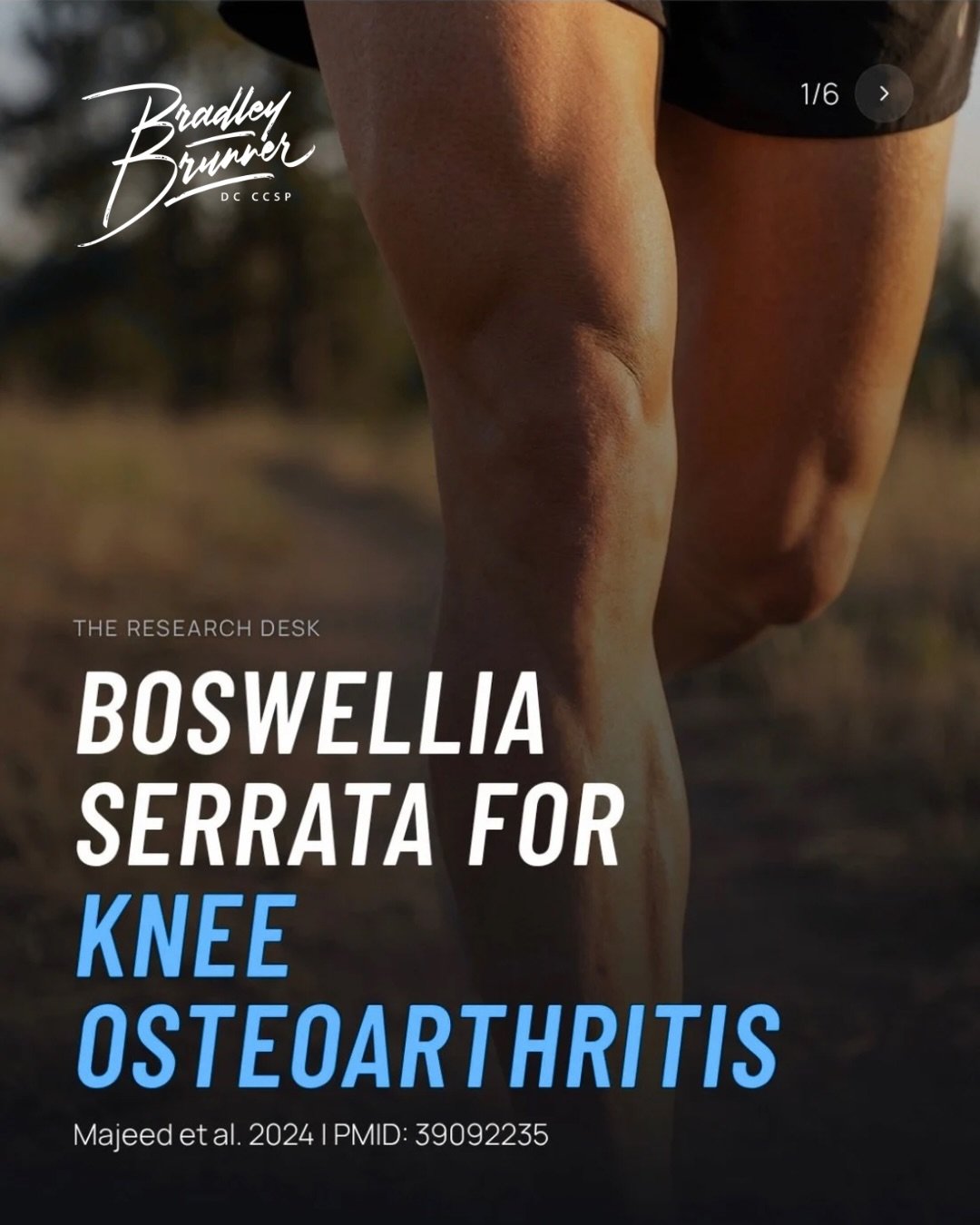 A 90-day RCT put standardized Boswellia serrata extract against placebo for knee osteoarthritis. The results were significant.

105 adults with mild-to-moderate osteoarthritis in the knee were randomized into three groups: 300 mg twice daily, 150 mg 
