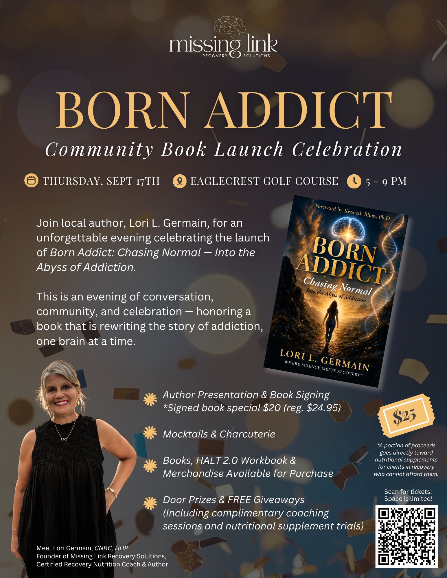 Born Addict Book Launch Poster Sept 17