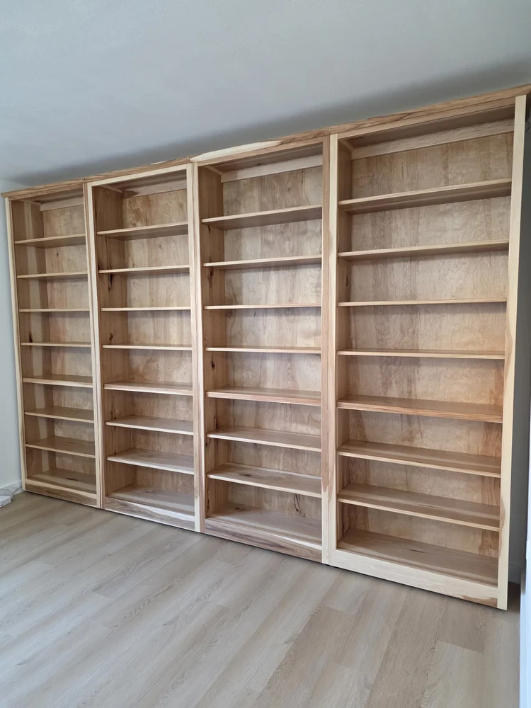 Built-in style wooden bookcases