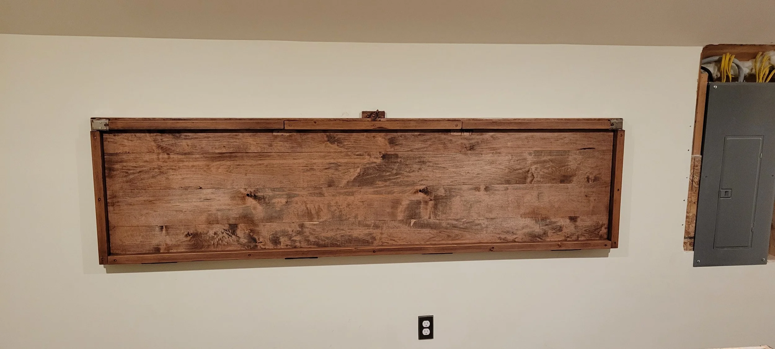 Custom milled soft maple fold-up table. Doubles as picture frame when folded up.
