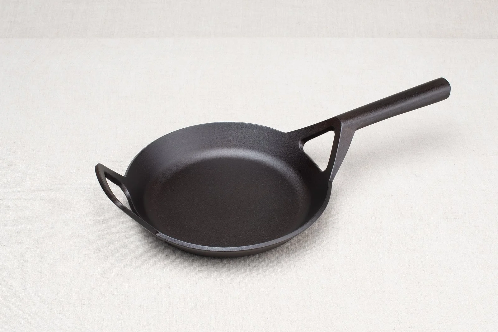 Borough Furnace 10.5-inch cast iron frying skillet, angled view on white background