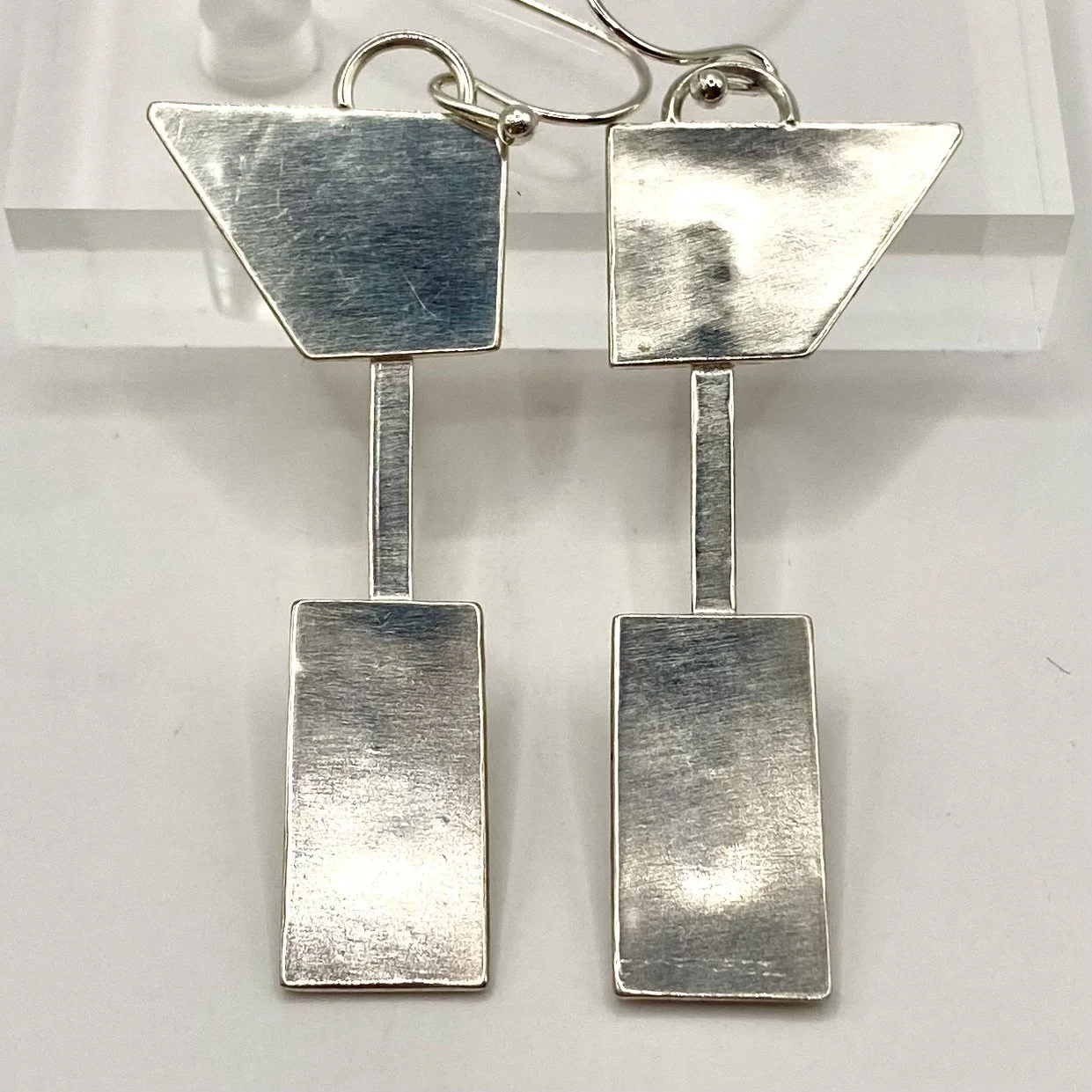 Sterling Silver Connected Shapes Earrings #2