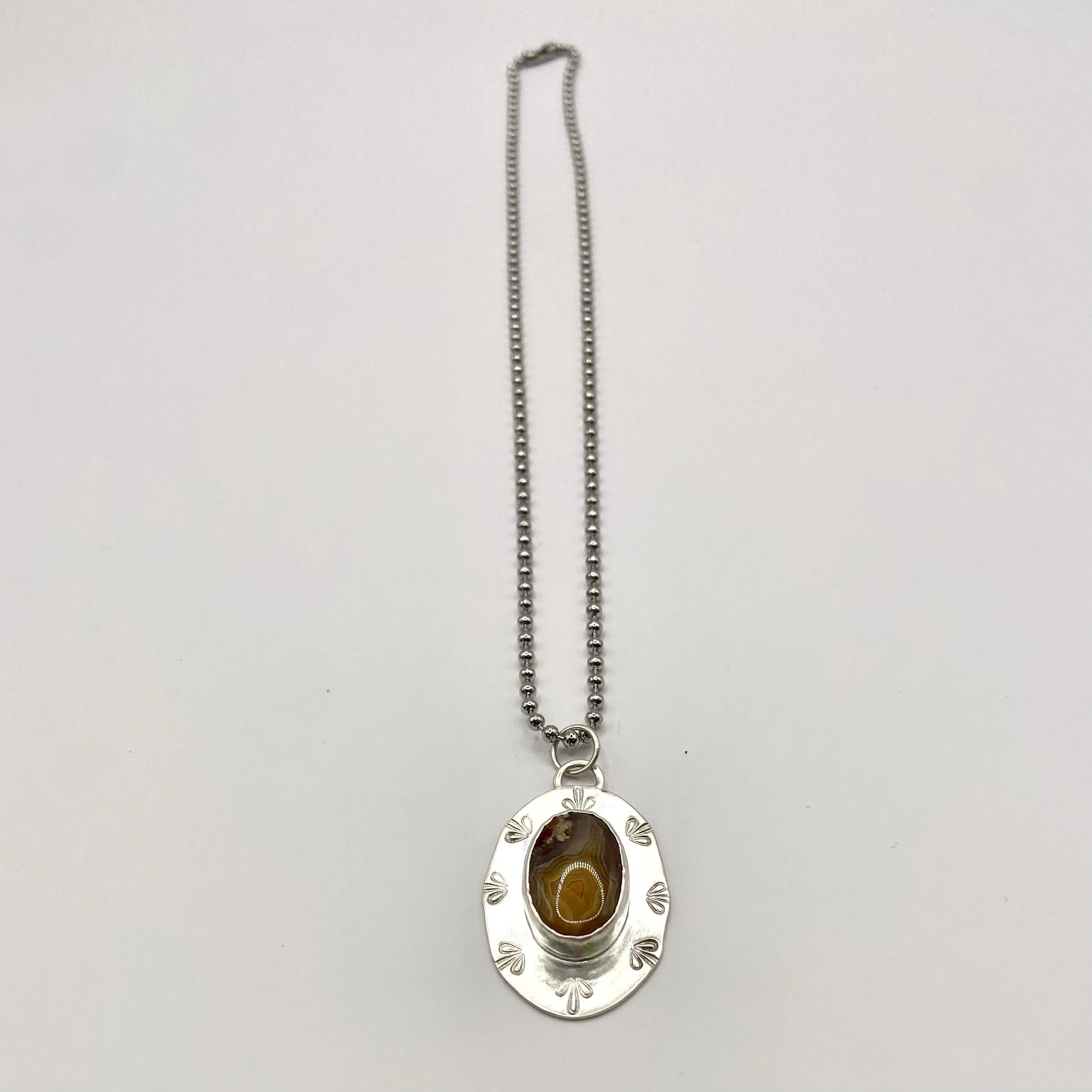 Sterling Silver Crazy Lace Agate Pendant