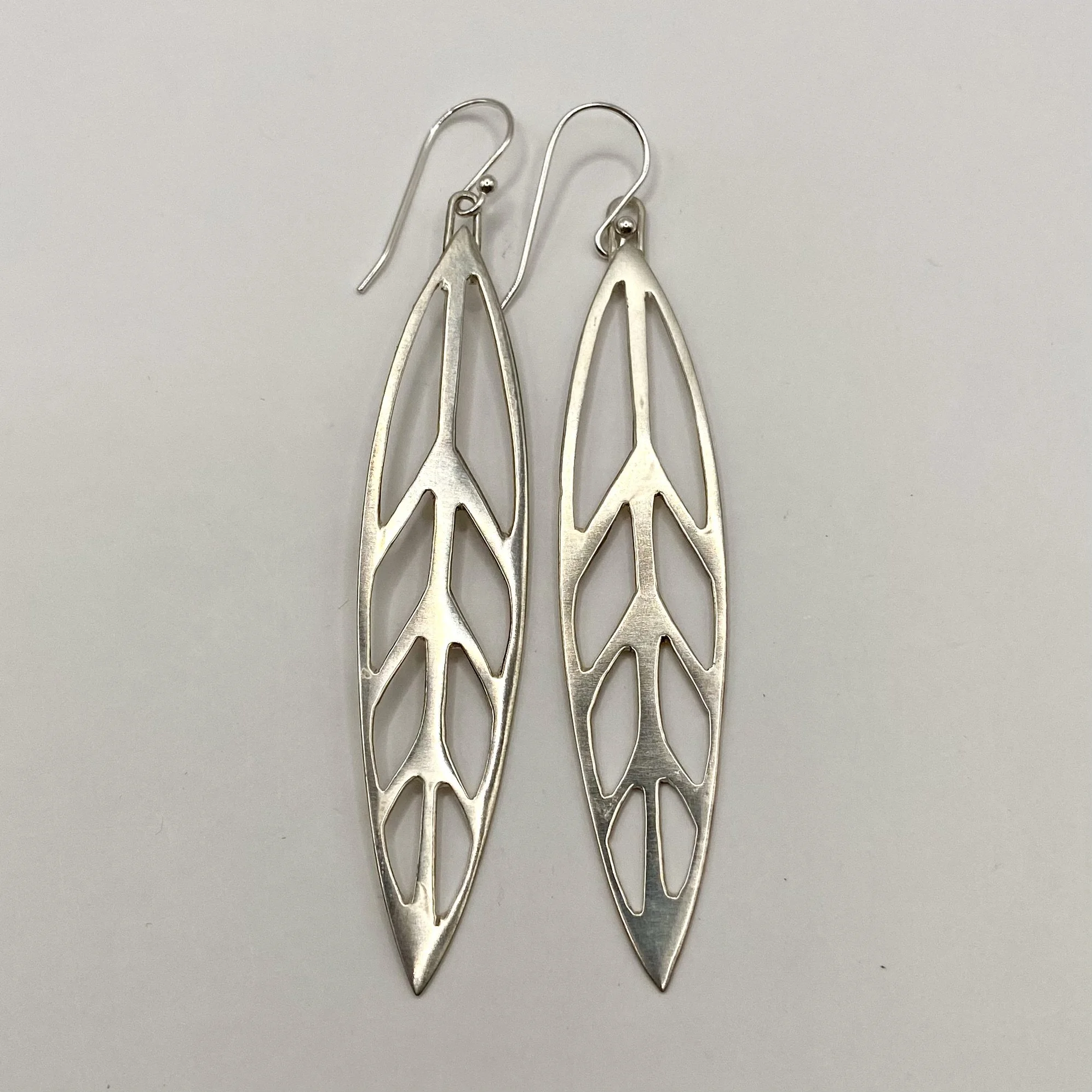 Sterling Silver Cutout Leaf Earrings