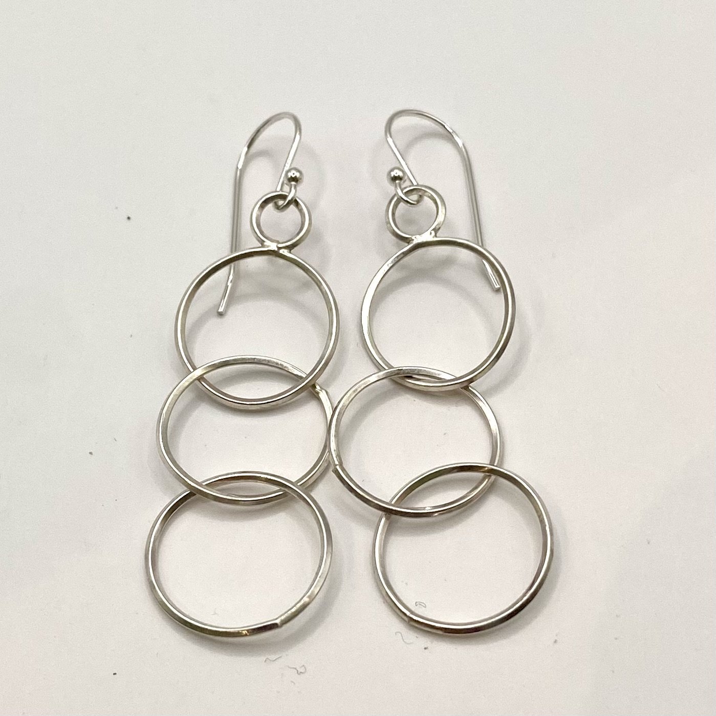 Classic Sterling Silver Three Hoop Earrings