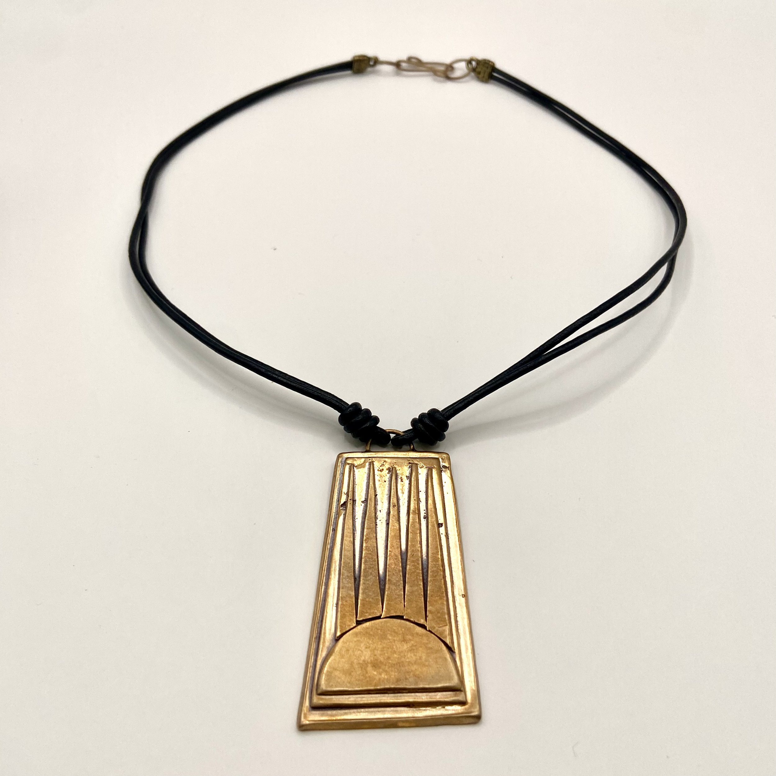 Ancient Bronze Sun Pendant Necklace