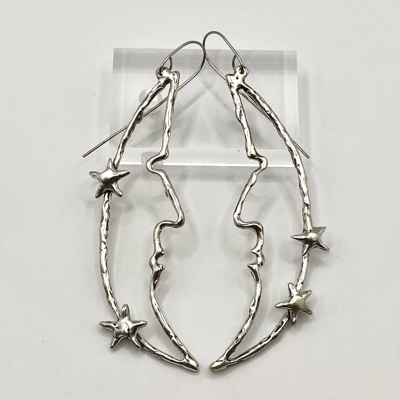 Sterling Silver Moon and Stars Earrings
