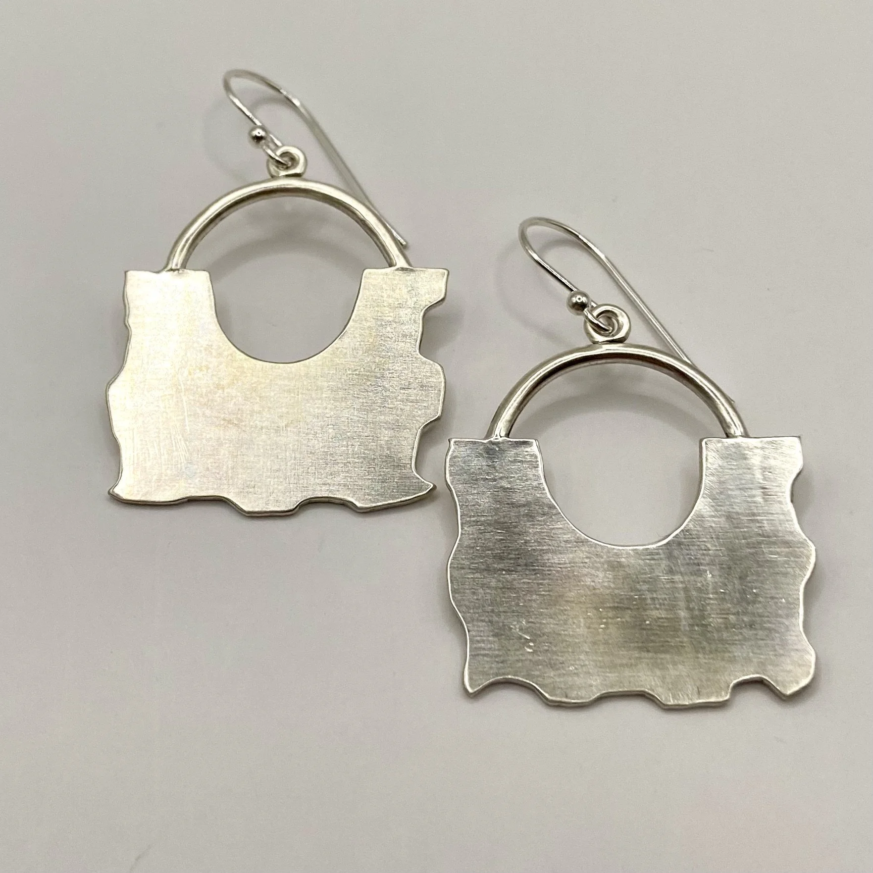 Sterling Silver Craggy Square Earrings