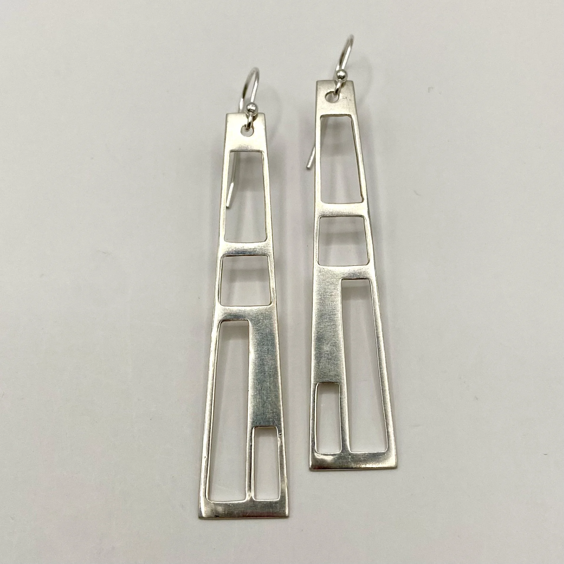 Sterling Silver Modern Cutout Earrings