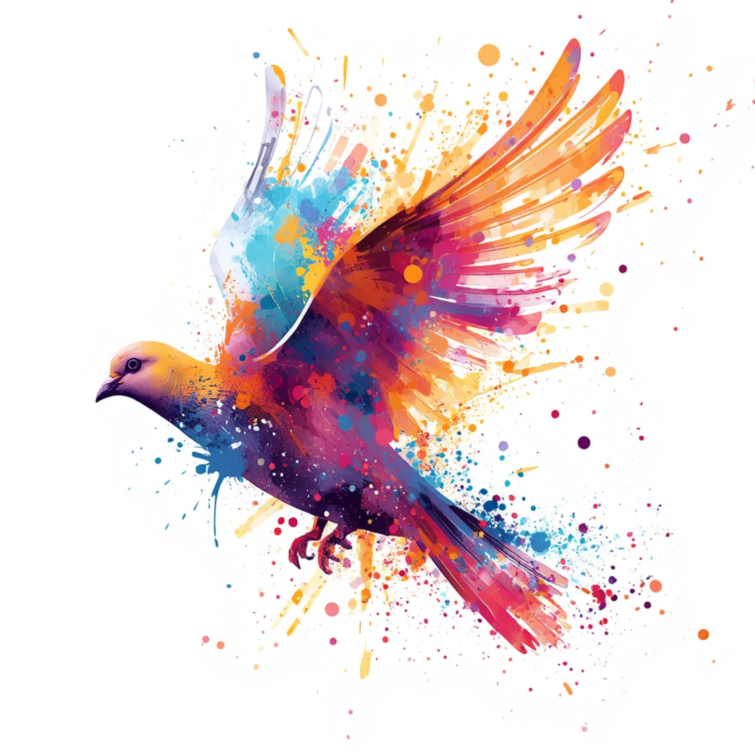 Wild Goose Studios header image. Colorful dove as The Holy Spirit