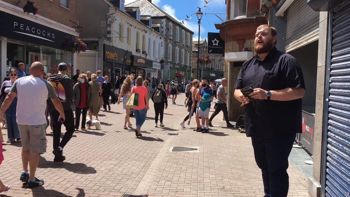Newquay Evangelism - "I am going to bomb your church!" 