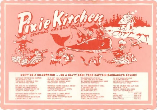 Pixie Kitchen Vintage Placemat with Beach Safety Poem