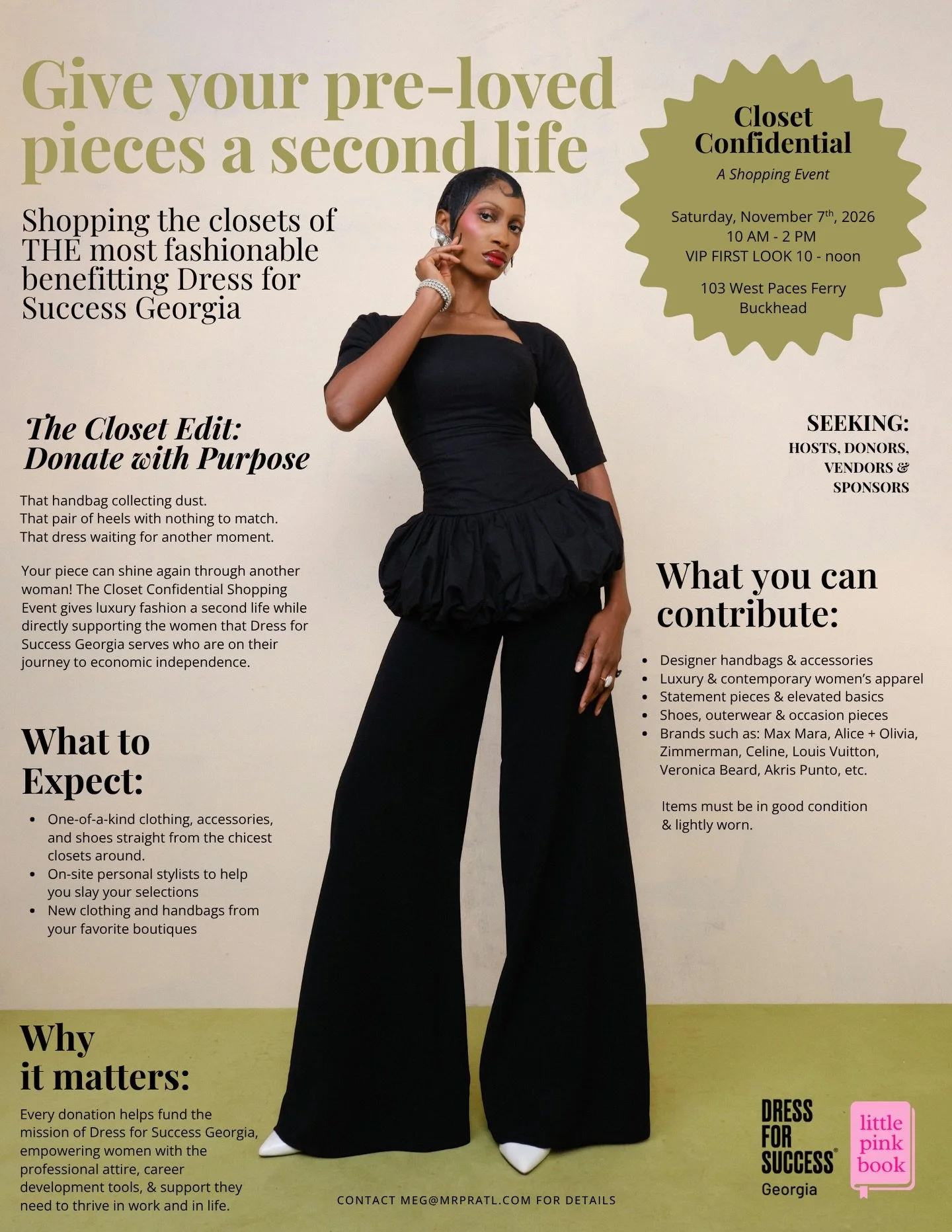 SAVE THE DATE and DONATE! Tickets are coming soon for Dress for Success Georgia &amp; Little Pink Book&rsquo;s Closet Confidential this November!

Closet Confidential transforms fashion into opportunity, inviting people from across the country and be