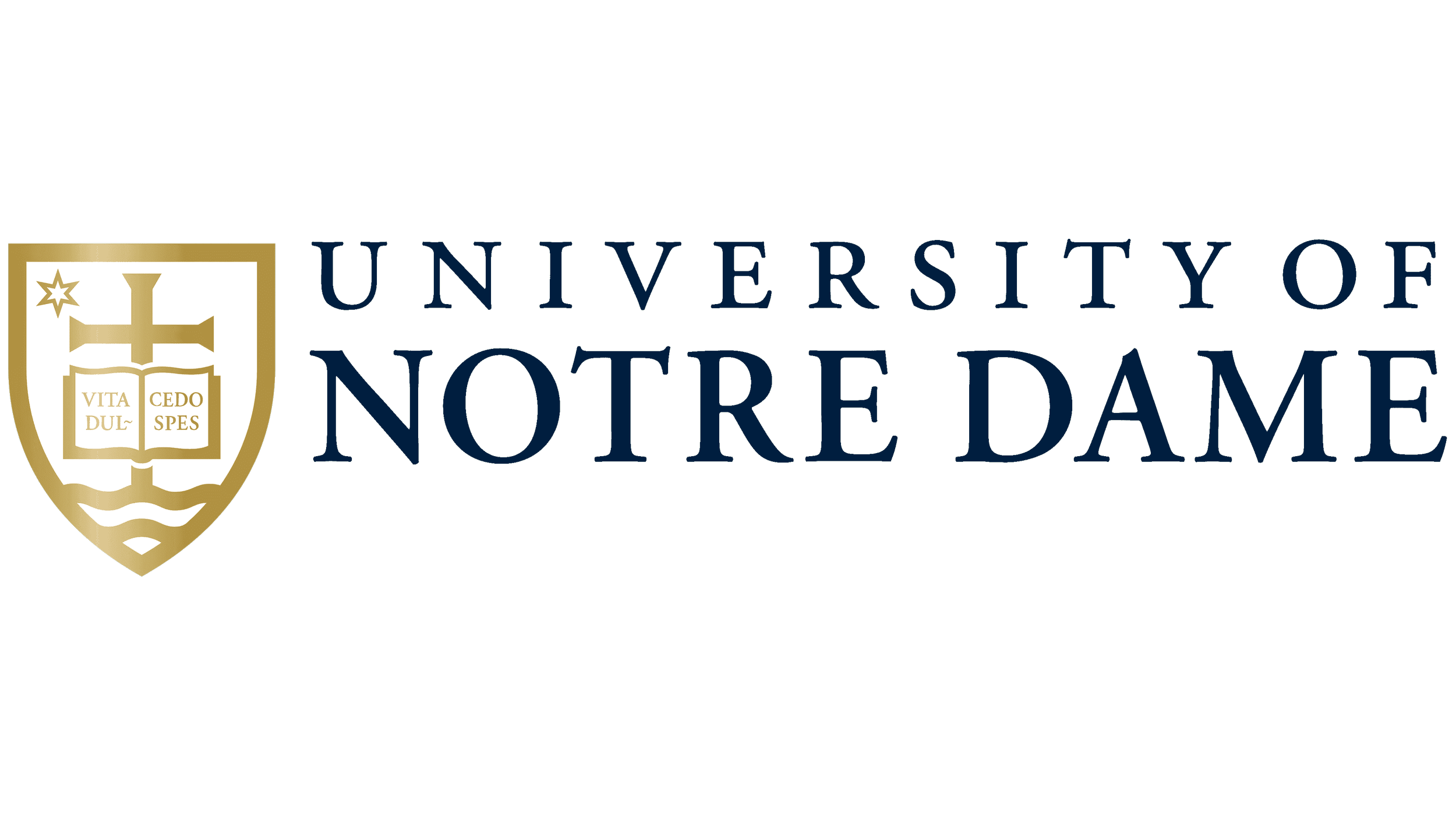 Logo of the University of Notre Dame featuring a shield and the university's name.